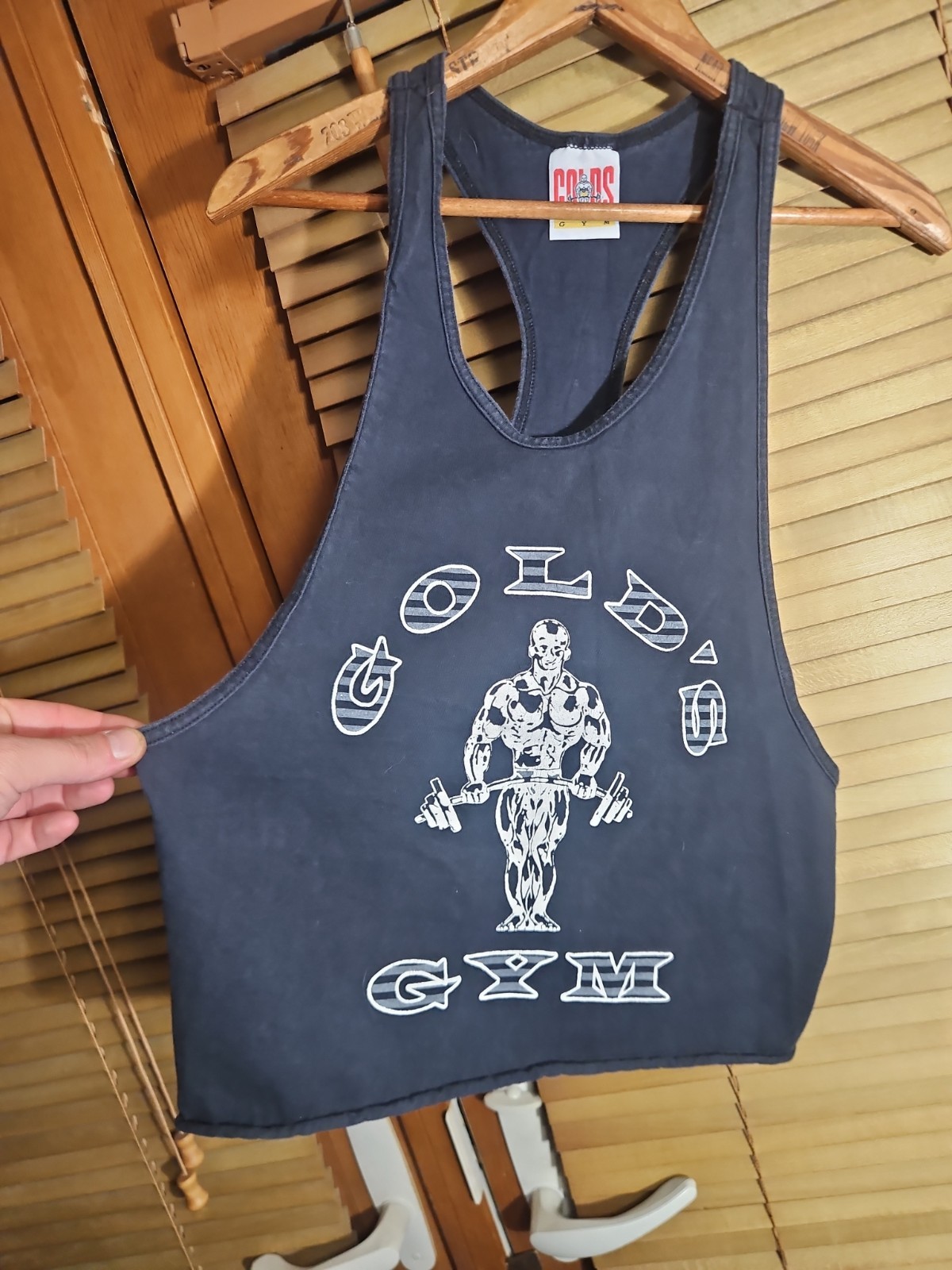 True Vintage 80s 90s Golds Gym Stringer Tank Top Tee Crop Men’s M Free Ship