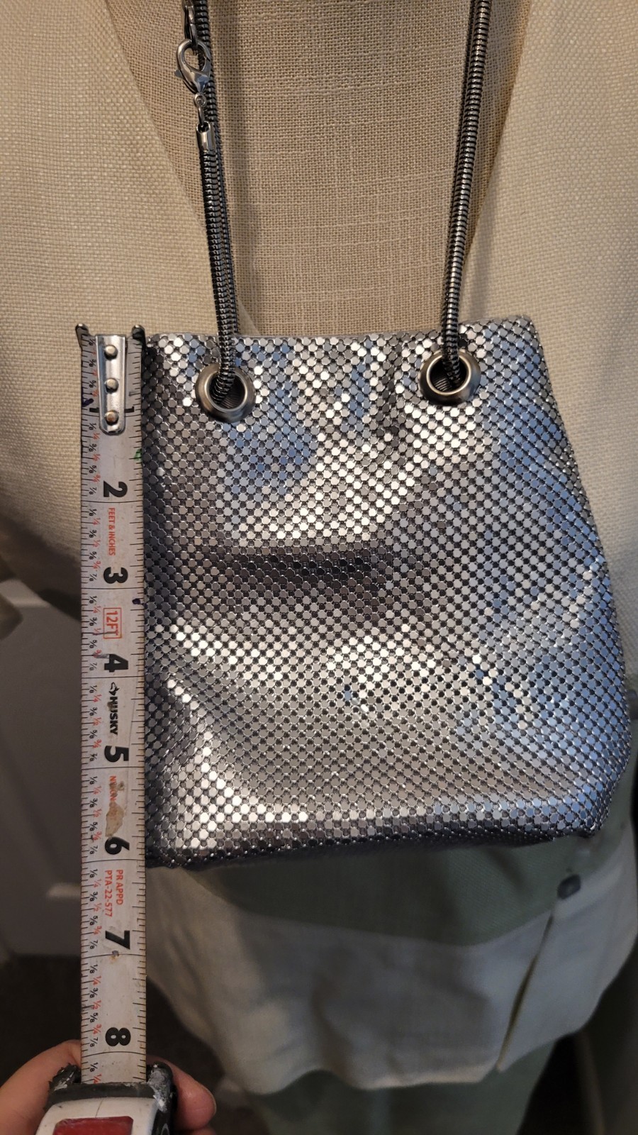 Aluminum Metal A small women’s formal handbag for a party or wedding celebration
