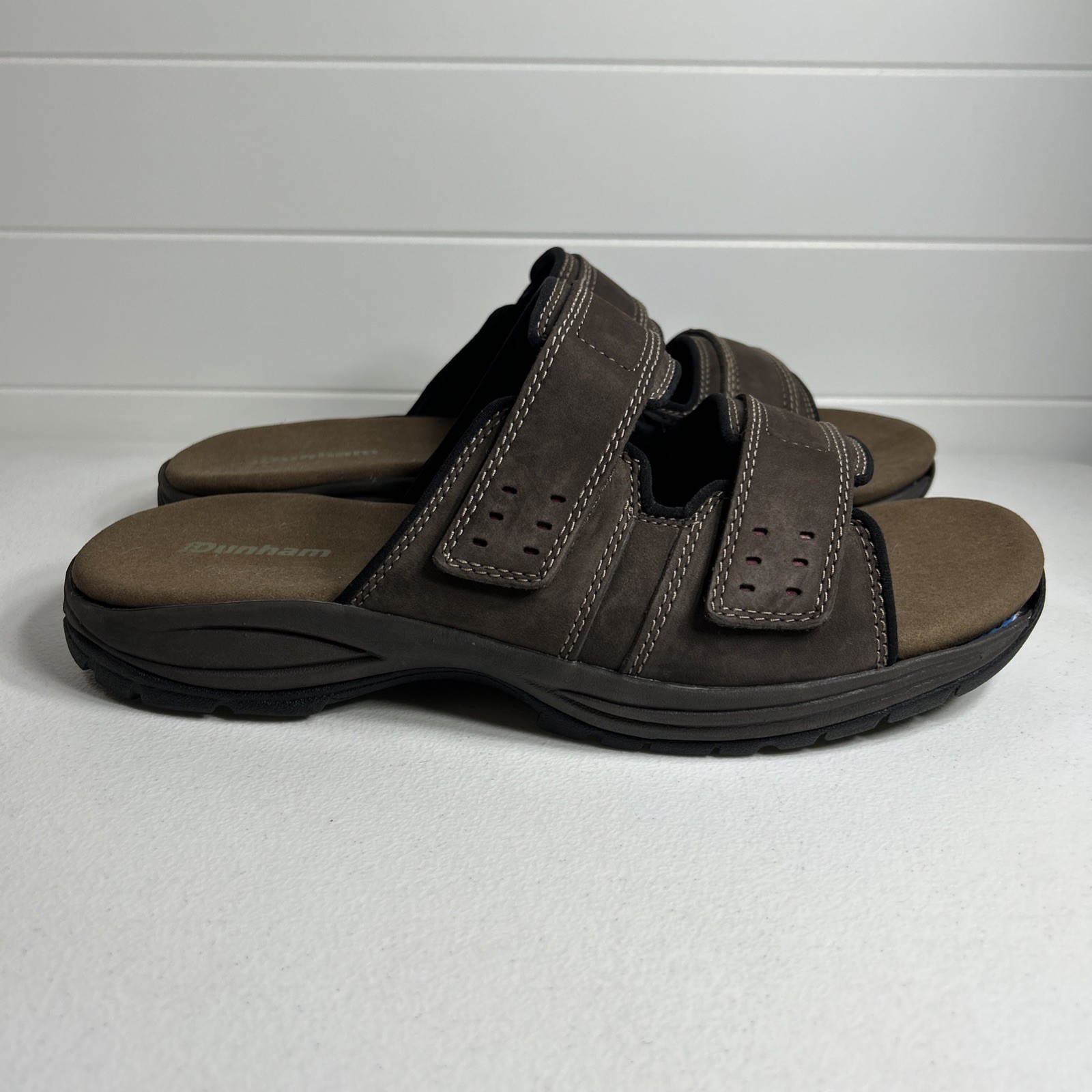 Dunham Men’s Sandals Size 12 6E Newport Dark Brown Slides CH0485 Shoes