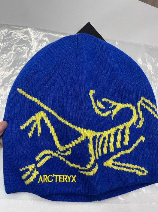 Arc’teryx Bird Head Toque Beanie Blue Yellow Logo NWT Unisex