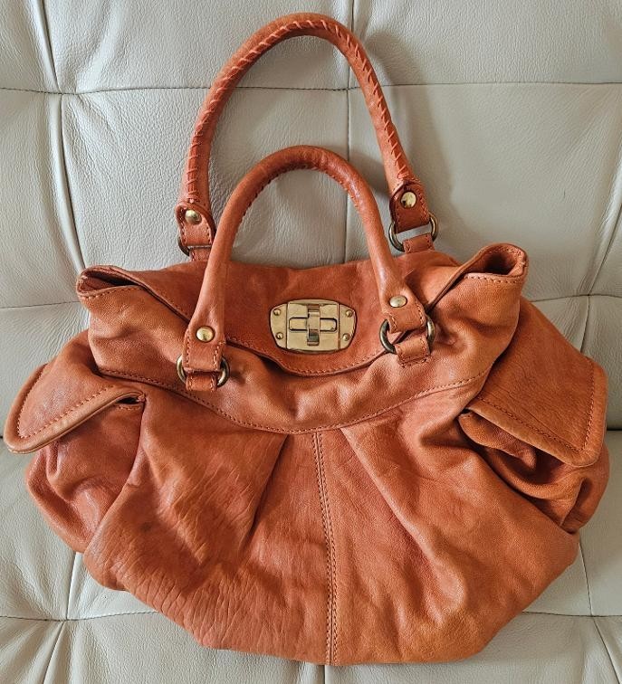 Vintage Paolo Masi Orange Leather Purse Made In Italy