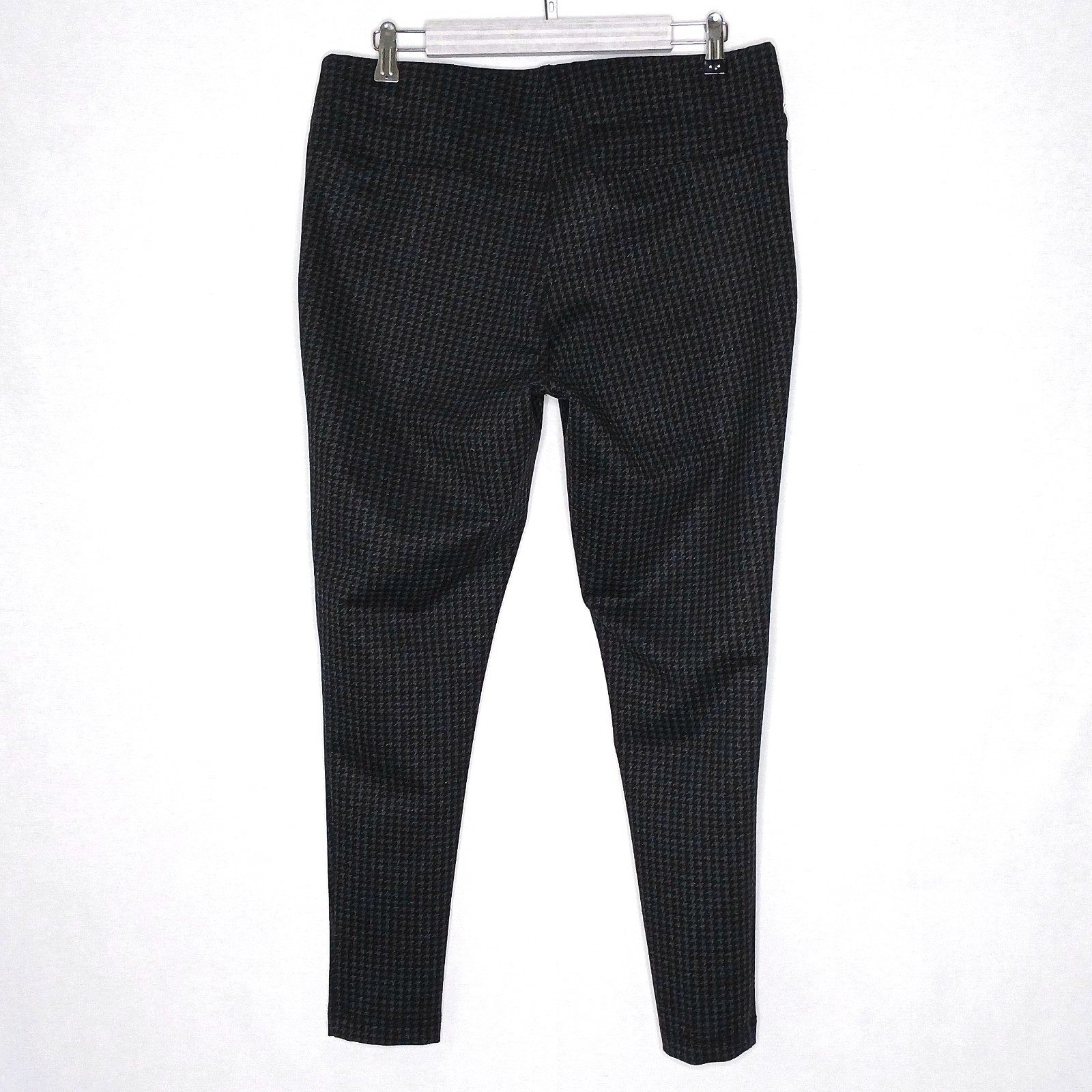 C&B Signature Slimming womens pull on ponte ankle pants L stretch houndstooth