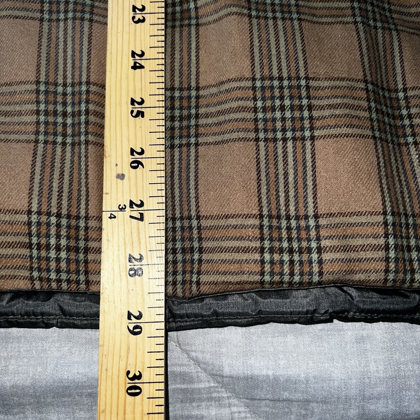 Weatherproof Vintage Plaid Cotton Lined Olive Green Puffer Vest Size XXL