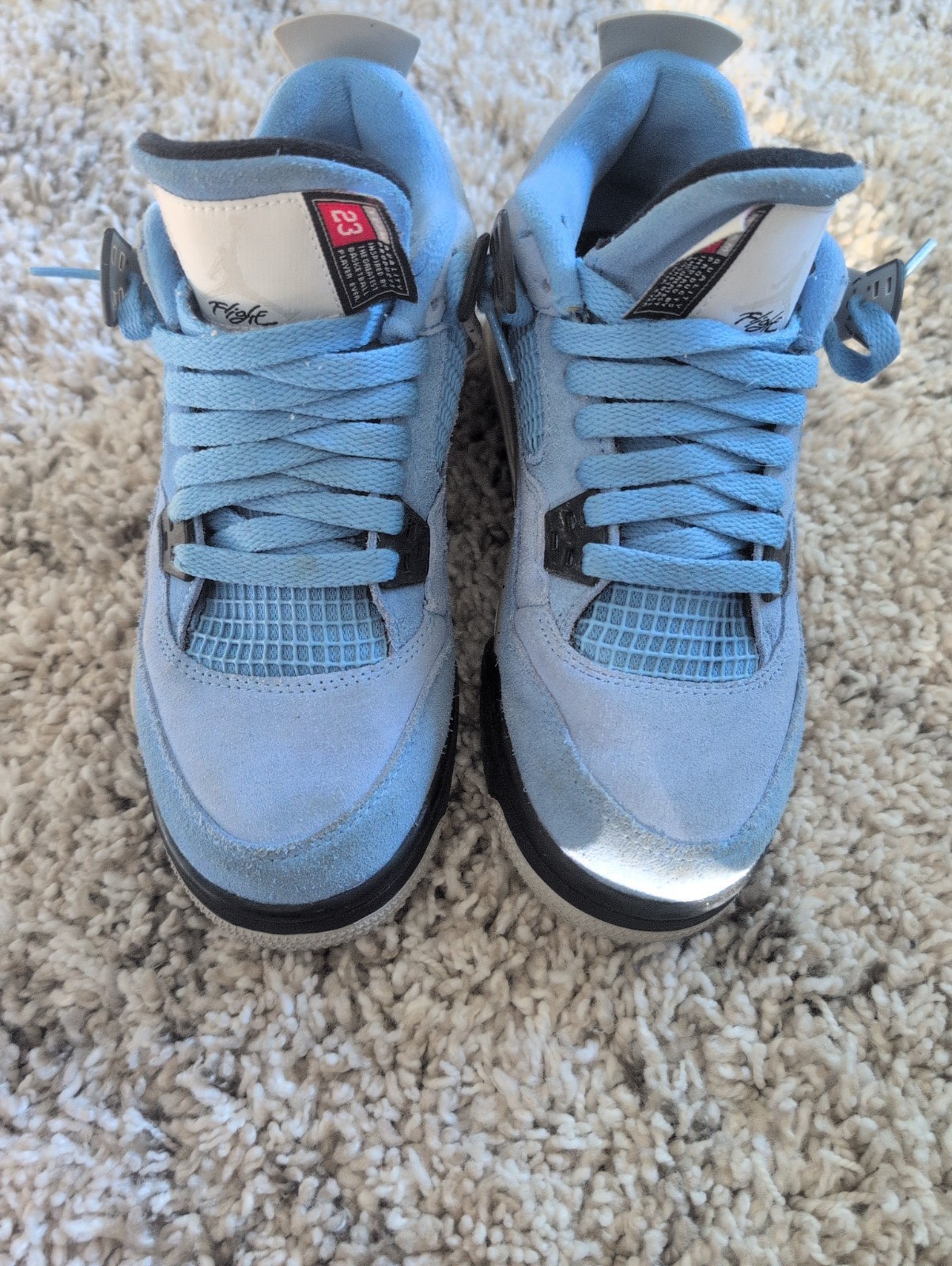 Jordan Air Jordan 4 Retro GS 7Y Blue/Gray/Black/White Suede 408452-400