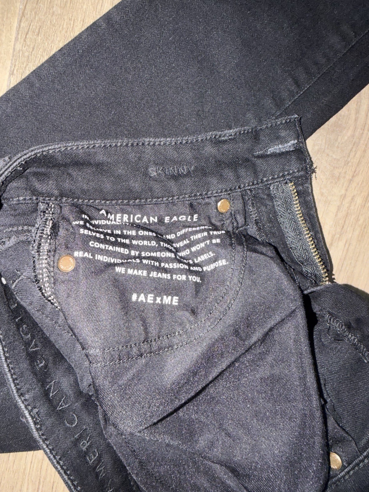 American Eagle AirFlex+ Black Skinny Jeans High Rise Stretch 5-Pocket