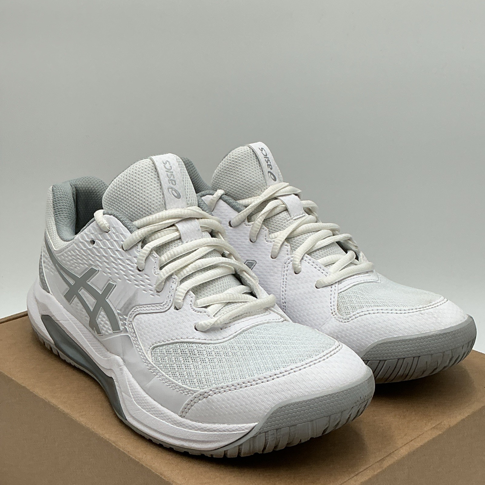 ASICS Gel-Dedicate 8 tennis shoes Size 8.5 White and Pure Silver Ebay4128