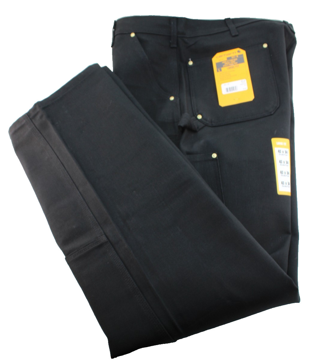 CARHARTT Men’s Size 40 x 34 Loose Fit Double Knee Black Duck Utility Work Pants
