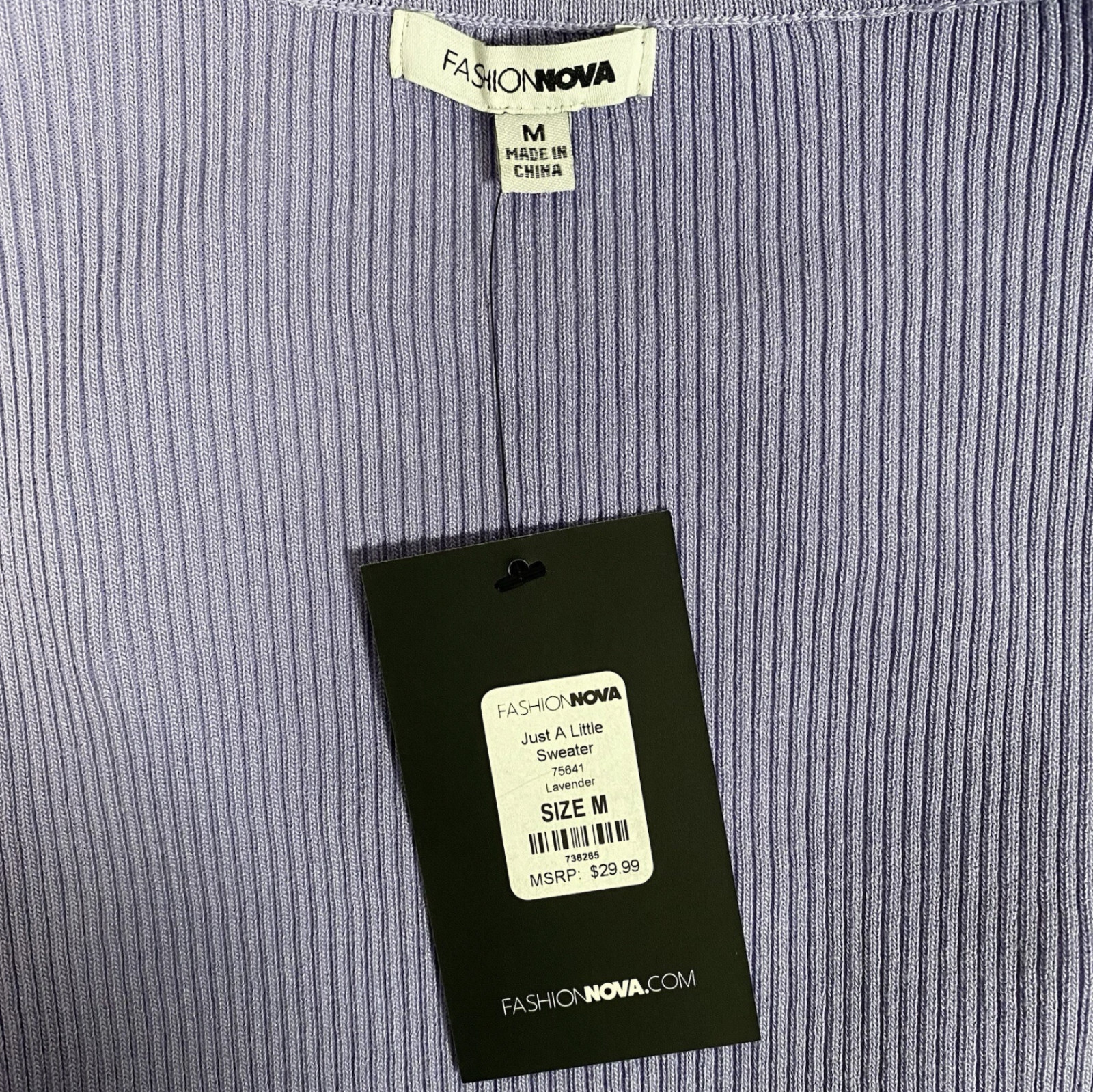 Fashion Nova Just A Little Sweater Womens M Lavender Turtleneck Bell Sleeves NWT