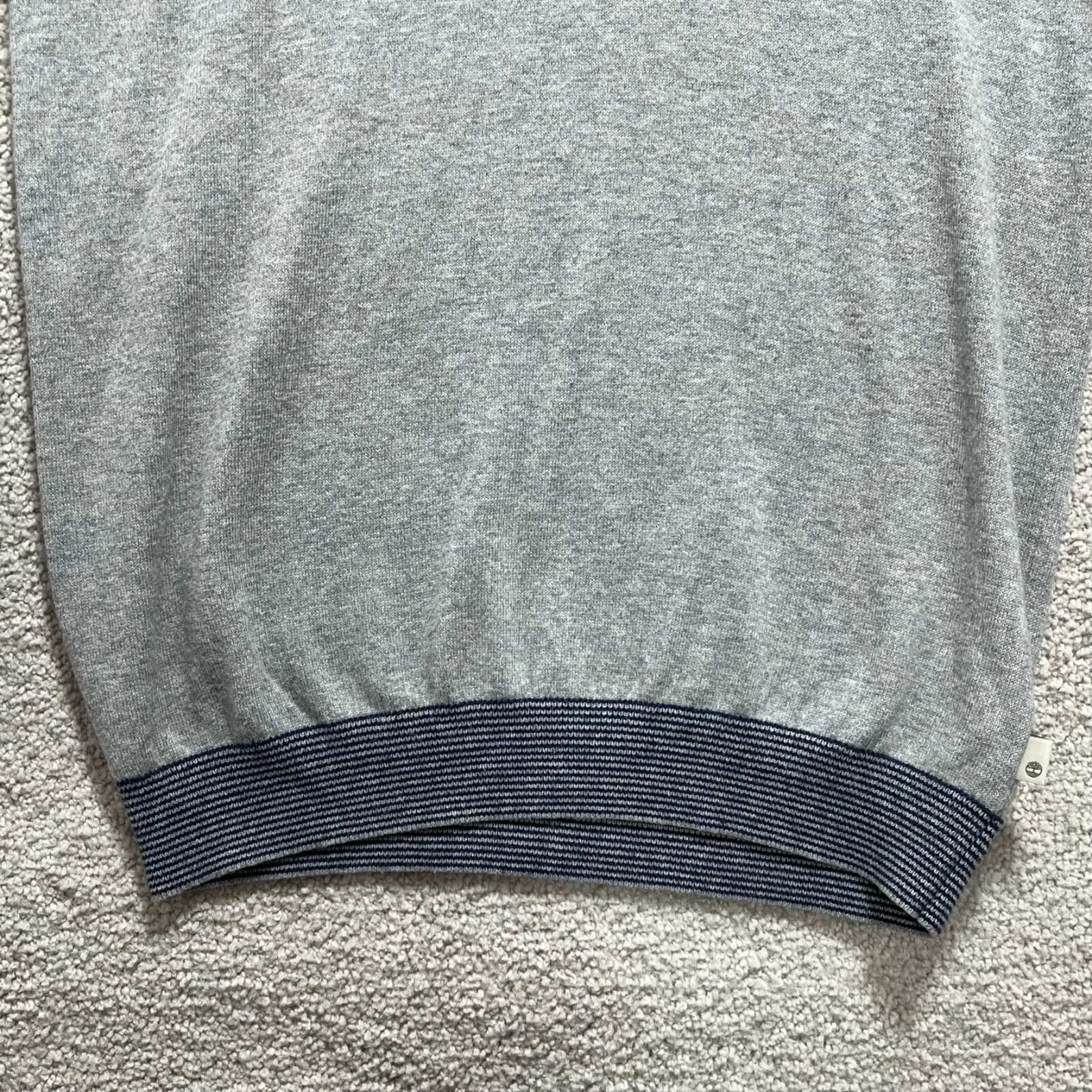 Timberland Sweater Men’s Small Gray Cashmere Blend Pullover Slim Fit Long Sleeve
