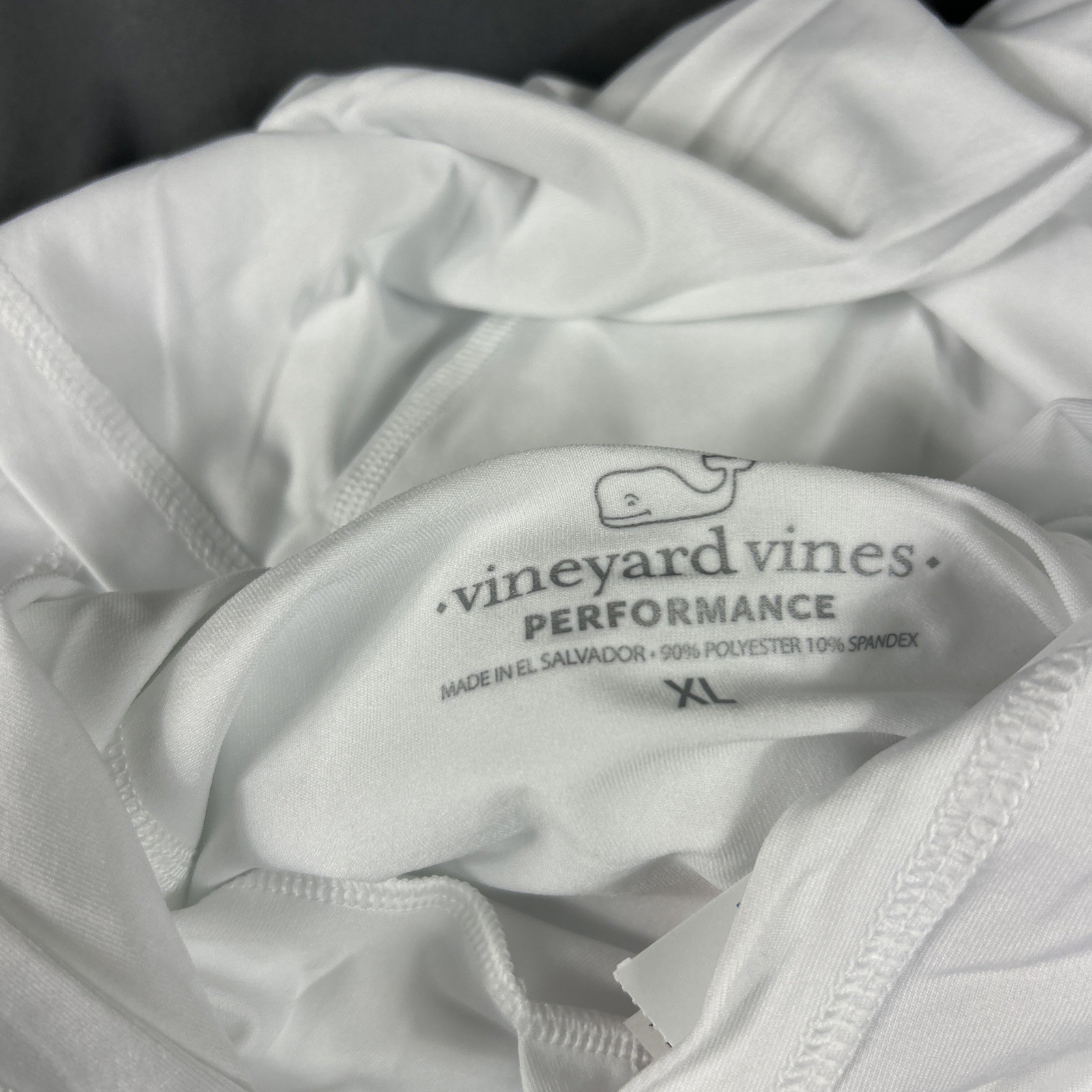Vineyard Vines Hoodie Fish Hook Performance XL White Polyester Spandex NWT