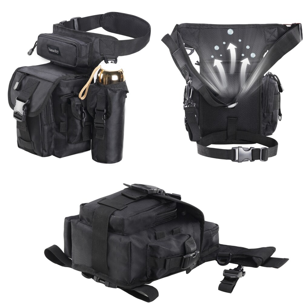 Military Tactical Drop Leg Bag Pack Pouch Waist Belt Packs Motorcycle Waterproof