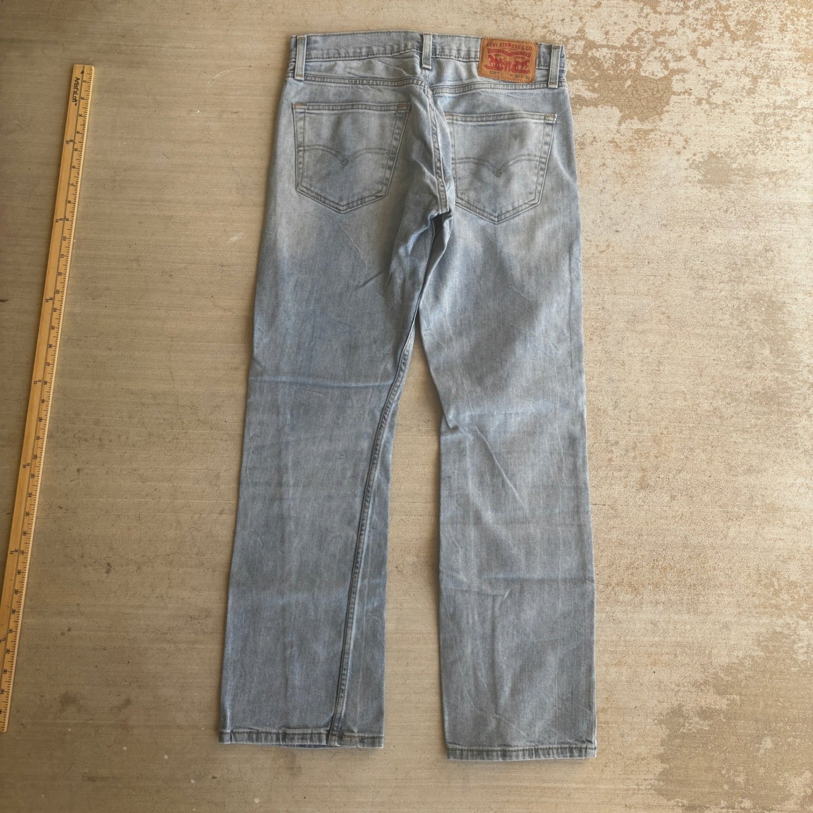 Y2K Levi’s 527 Jeans Mens 30×30 Blue Light Wash Slim Bootcut Denim Distressed