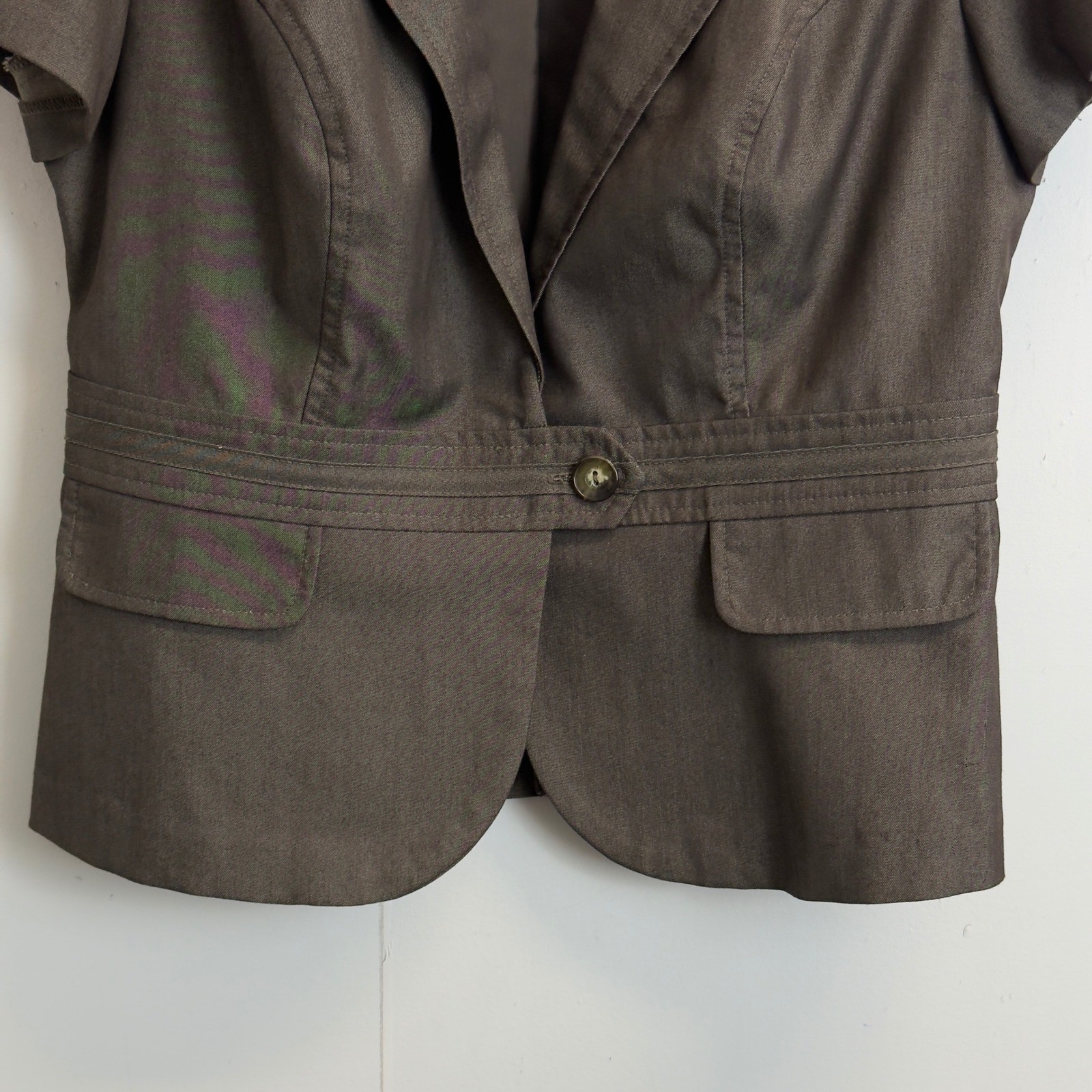 B-Wear Byer California Brown Short Sleeve Blazer and Pencil Skirt Suit Set L