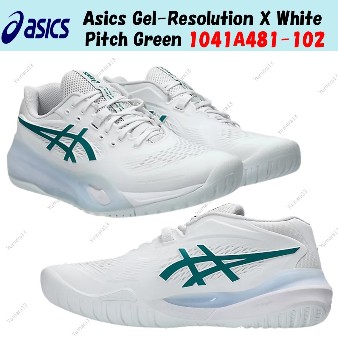 Asics Gel-Resolution X White Pitch Green 1041A481-102 Men’s Size
