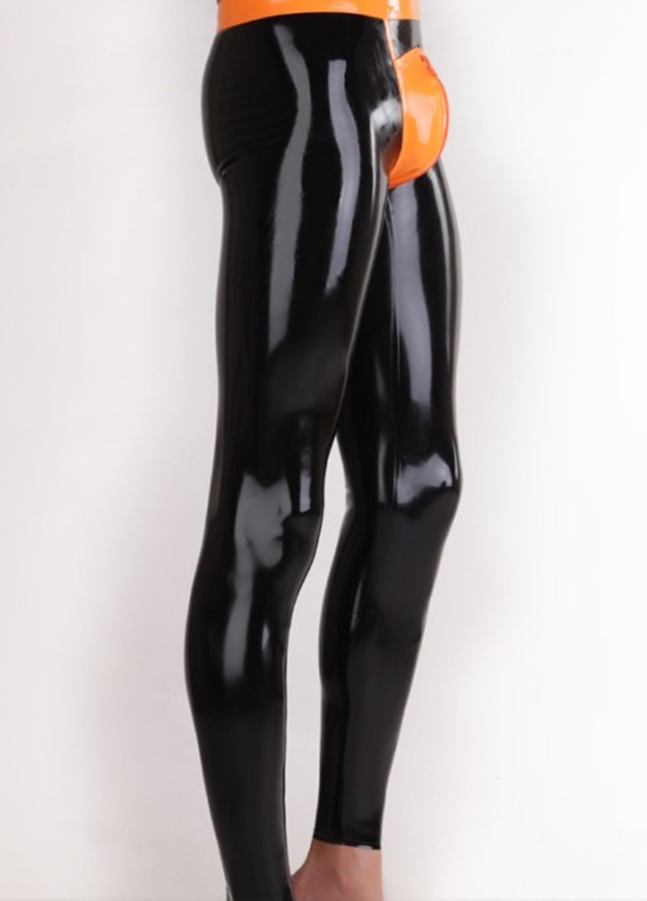 Latex Gummi Rubber trousers Pants 2 way crotch zip pouch customized 0.4mm #741-4