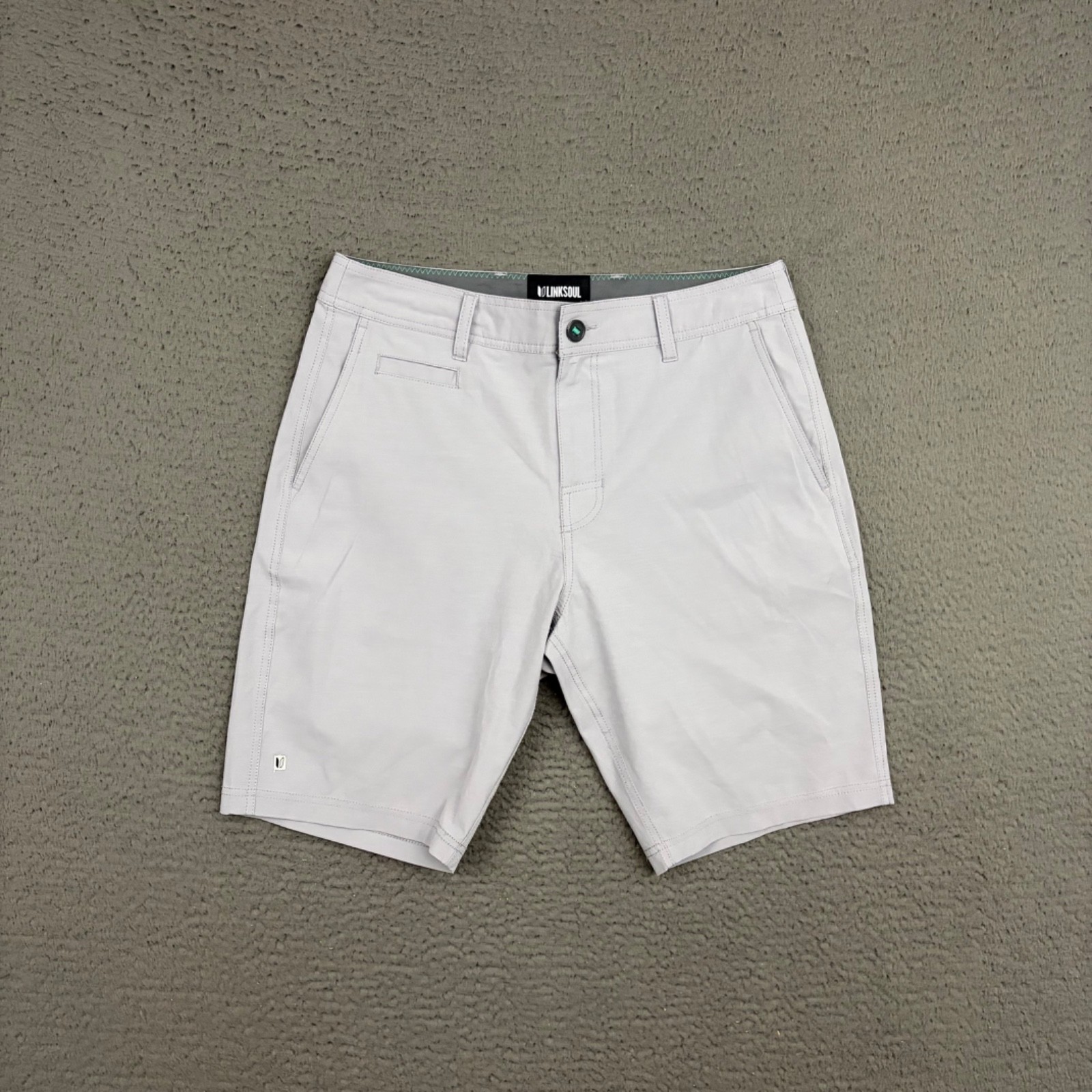 Linksoul Chino Shorts Mens Size 30 Light Gray Casual Outdoor Beach Summer Dad