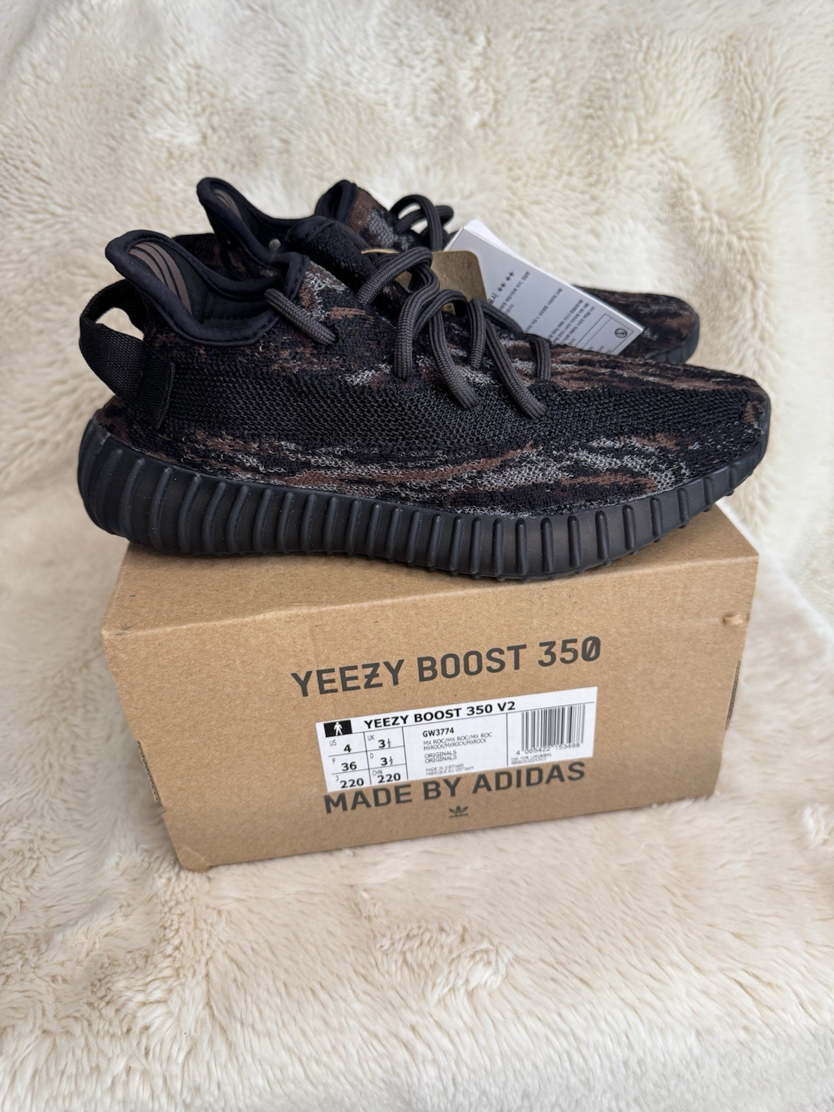adidas Yeezy Boost 350 V2 MX Rock Black Brown Gray Low Top Sneakers GW3774
