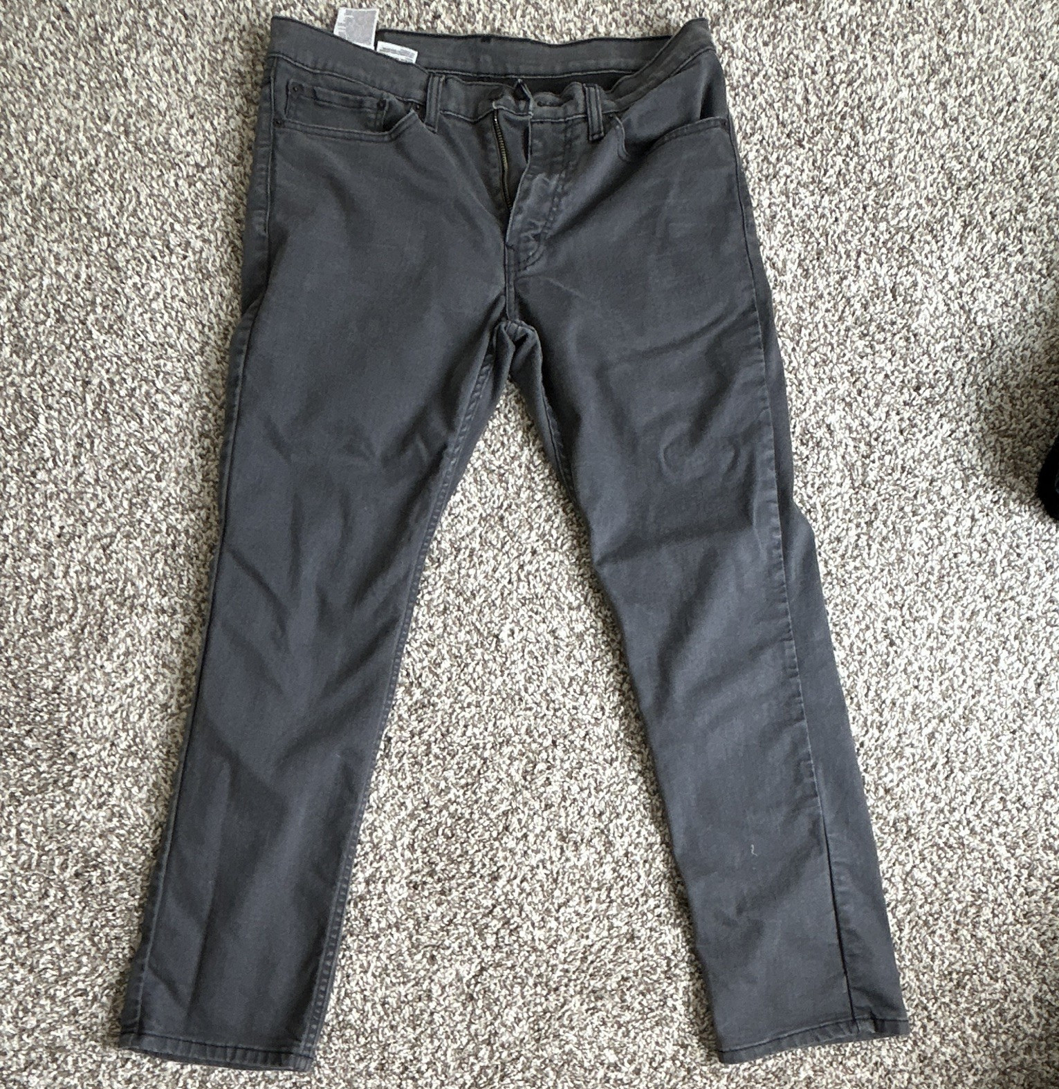 Levi’s Men’s Slim Fit Gray Dark Wash Denim Jeans Mid Rise 5-Pocket Zip Fly