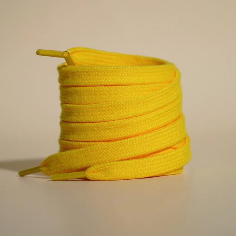 0.8 Cm Wide Unisex Solid-Color Shoelaces Flat High-Quality Cotton Shoelace Suita