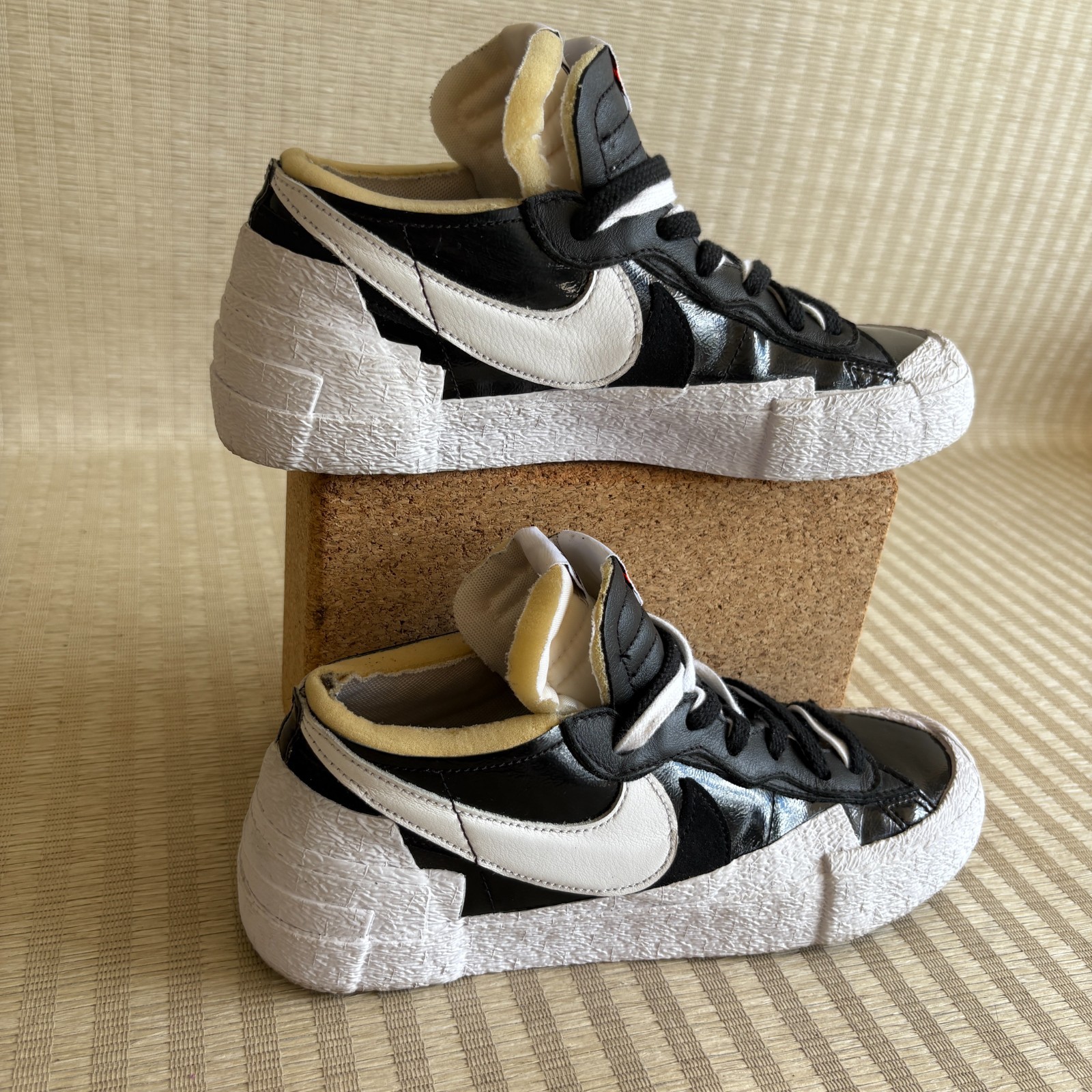 Nike Sacai Blazer Low Shoes Mens Size 7.5 Black White Leather Sneaker DM6443-001