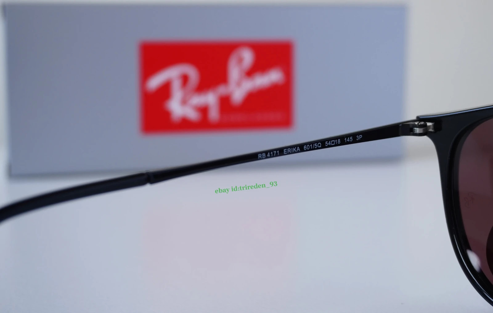Ray-Ban Erika RB4171 601/5Q Polarized Sunglasses Lens Purple / Black Frames 54MM