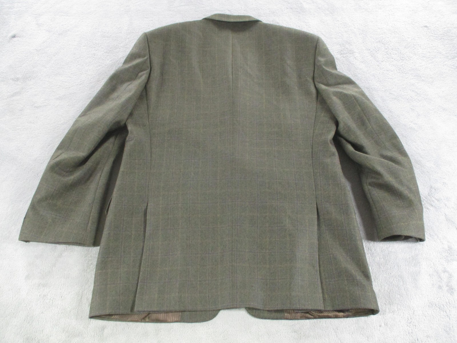Tallia Blazer Mens Large Green Wool Windowpane Plaid Sport Coat Made Canada
