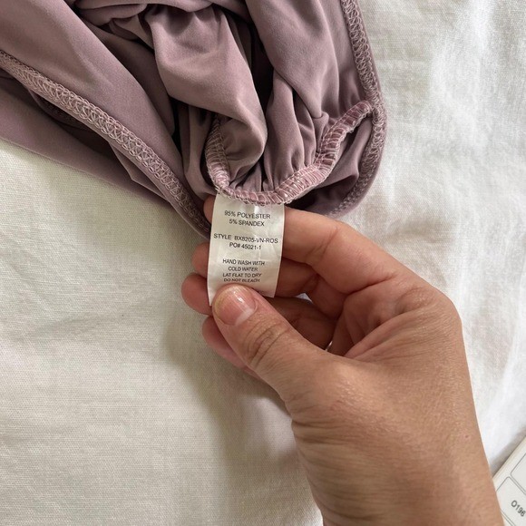 Liz & Sara Ruched Mauve Bodysuit | XS | Buttery Soft Square Neck