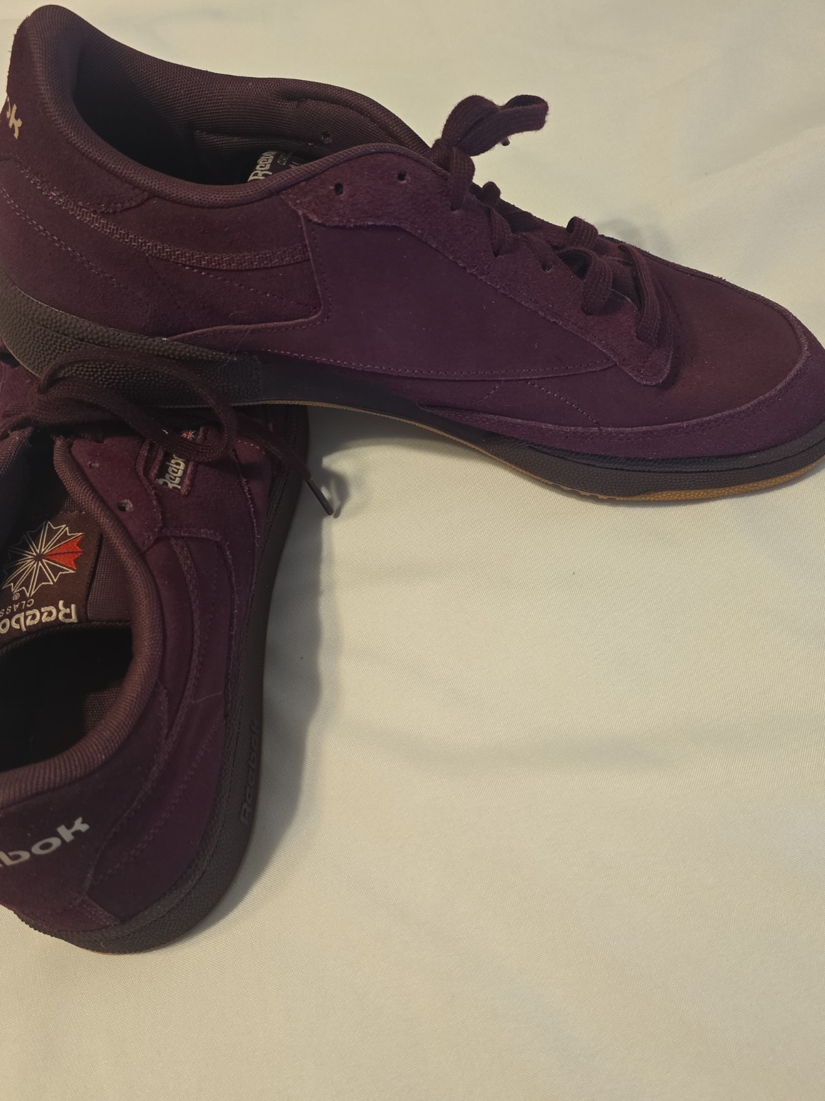 Reebok Club C 85 Maroon Suede Gum Sole Men’s Size 13 G57635 Retro Classic