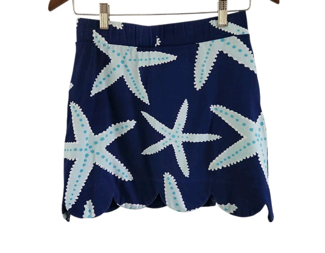 Ana Clare Blue Sassy Skort Sea Star Scallop Beach Womens Size XS