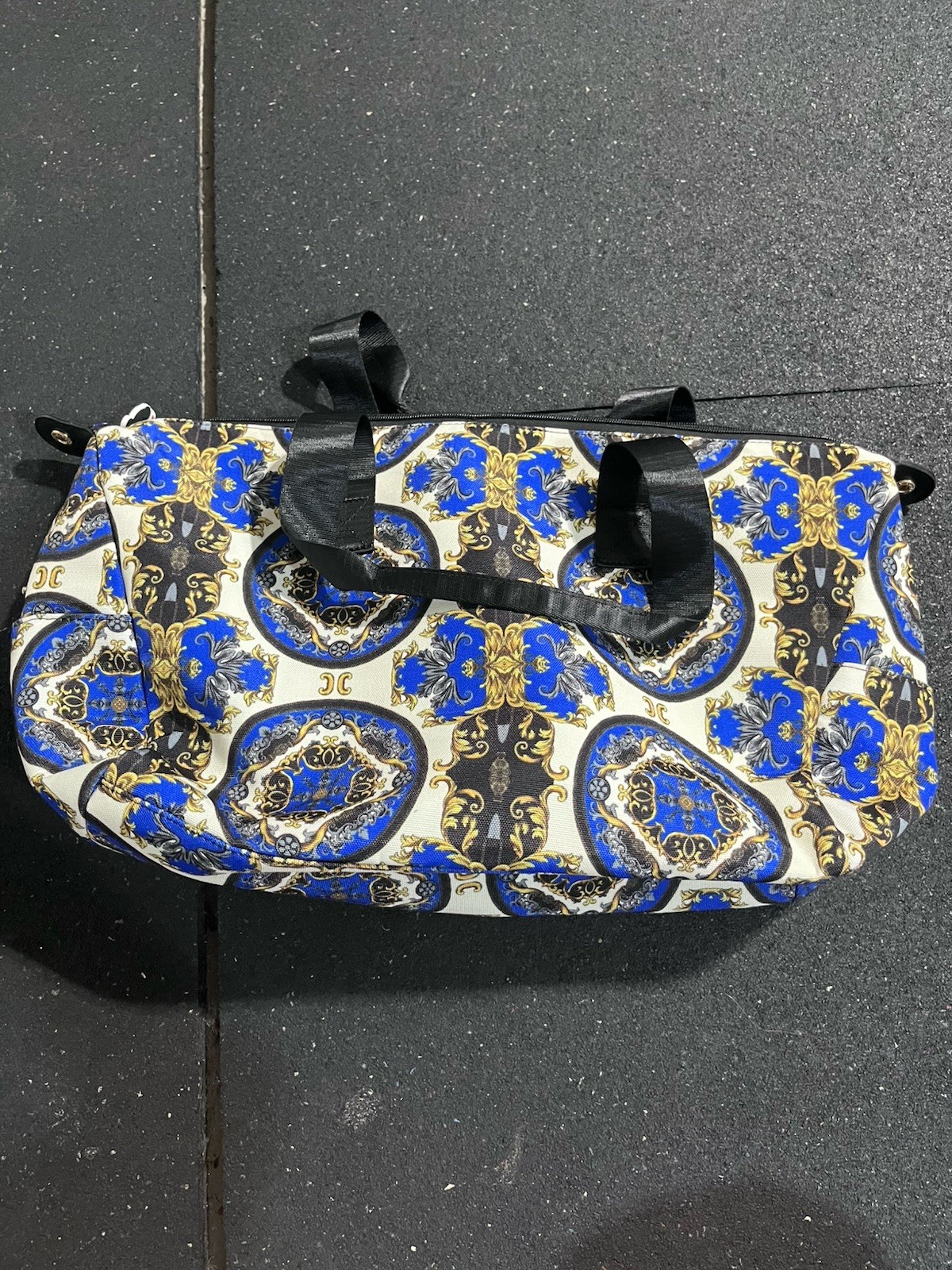 Alice + Olivia Large Multicolor Floral Tote Zip Top Double Handles Detach Strap