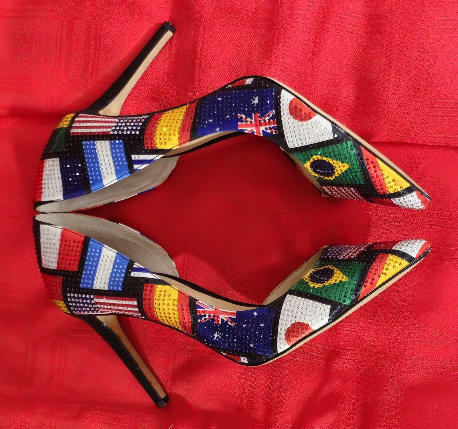 International Flag Inspired World Cup Rhinestone Pumps INC Women’s Size 10