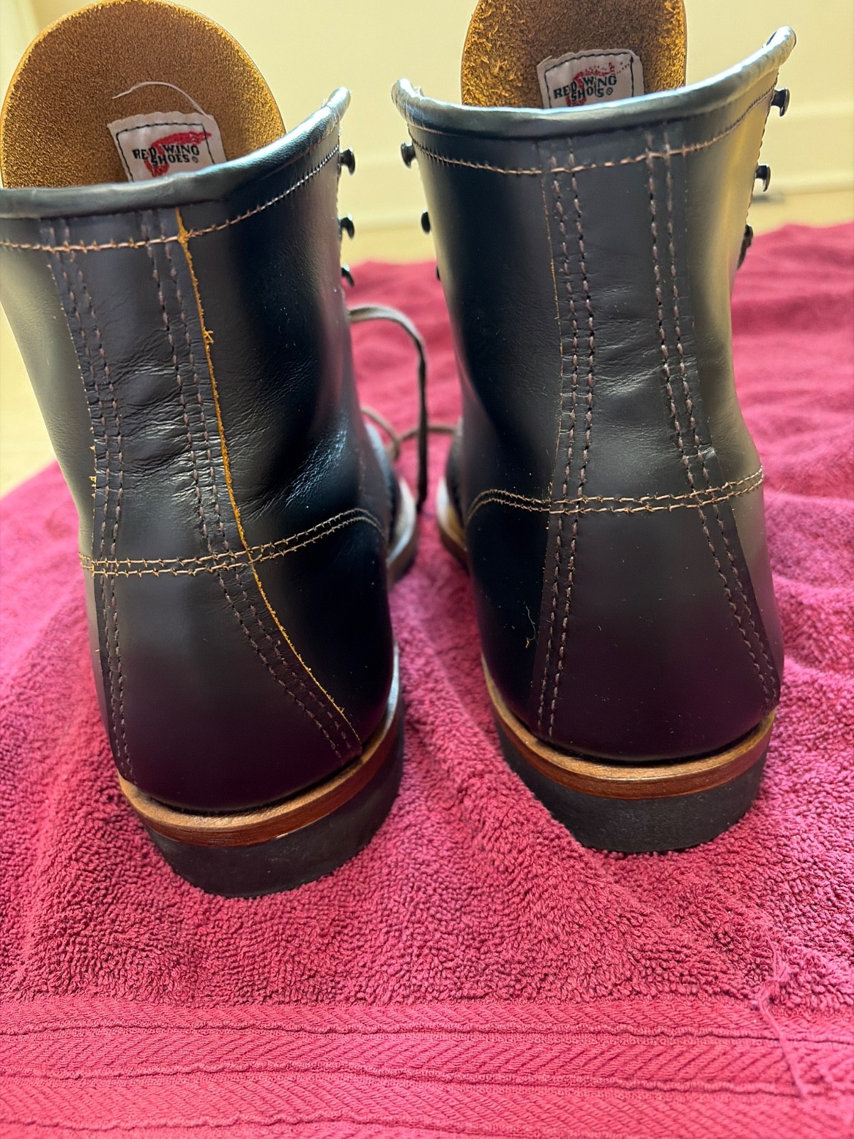 Red Wing 9060 Flatbox Beckman Black Klondike Leather Boots Mens 10.5 D