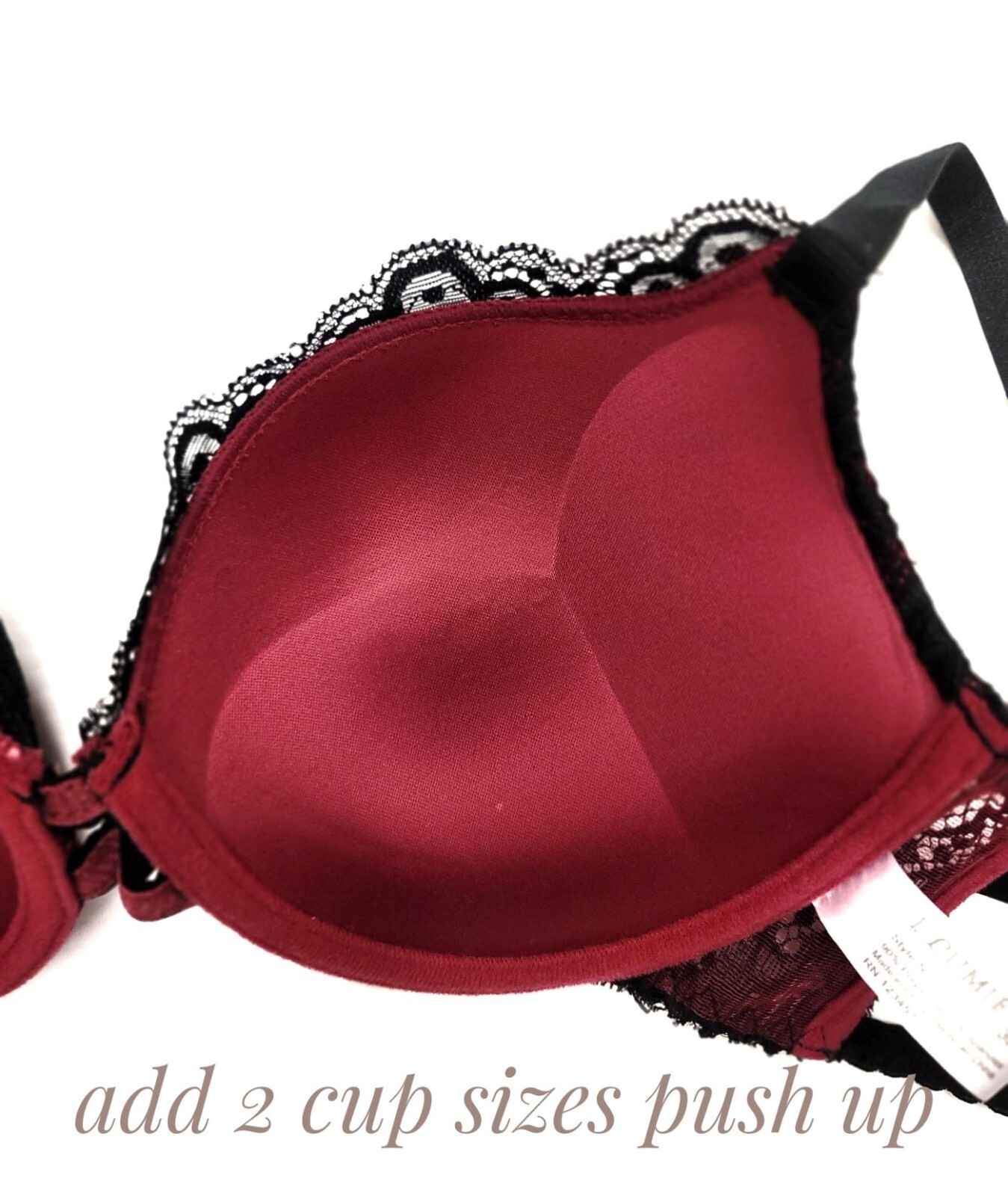 Maximum Cleavage Add 2 Cup Sizes Ultimate Padded Support 3Hooks Lace Push Up Bra