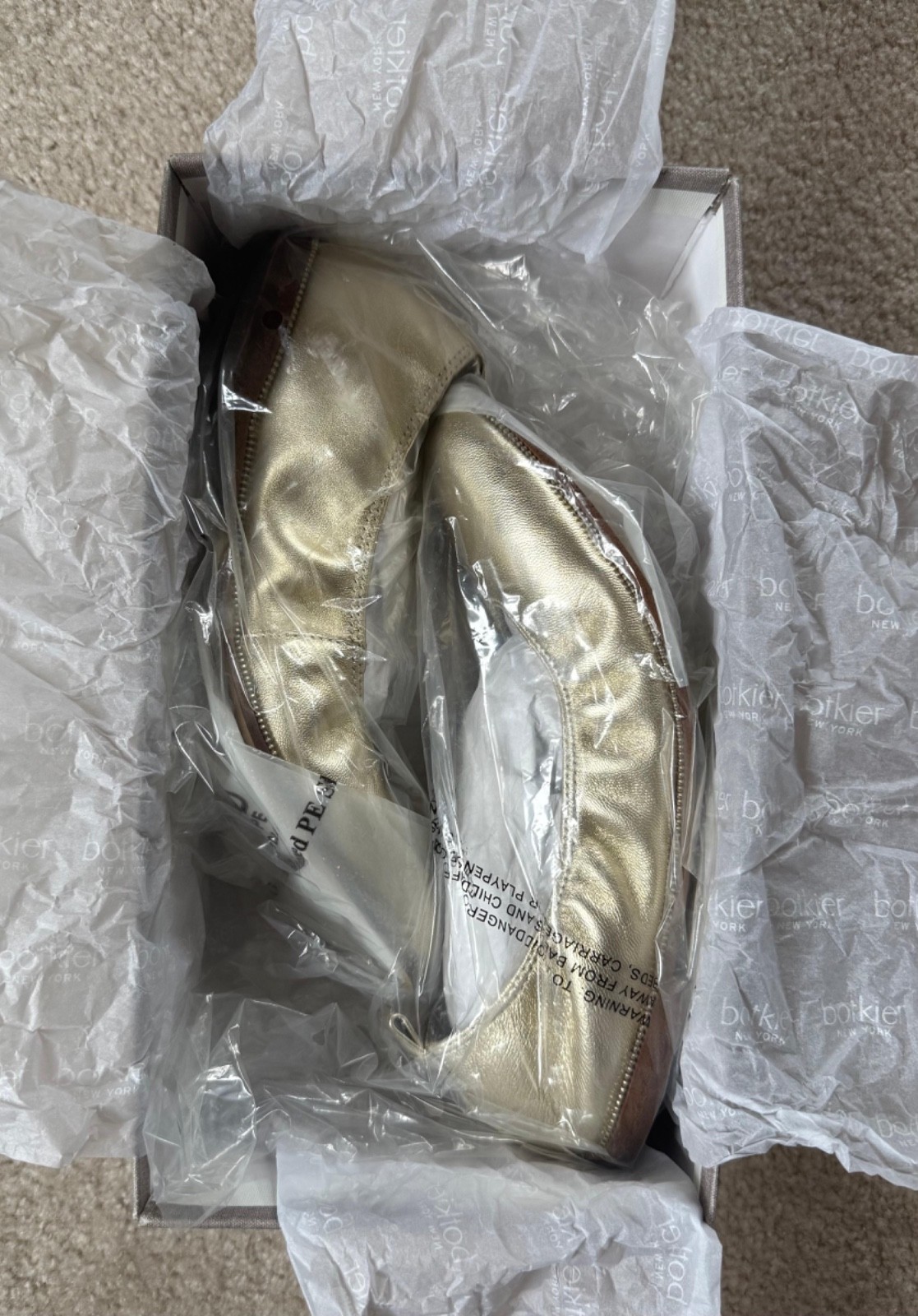 NEW IN BOX BOTKIER MASON GOLD METALLIC LEATHER WOMENS SHOES SIZE 6.5 RETAIL $118