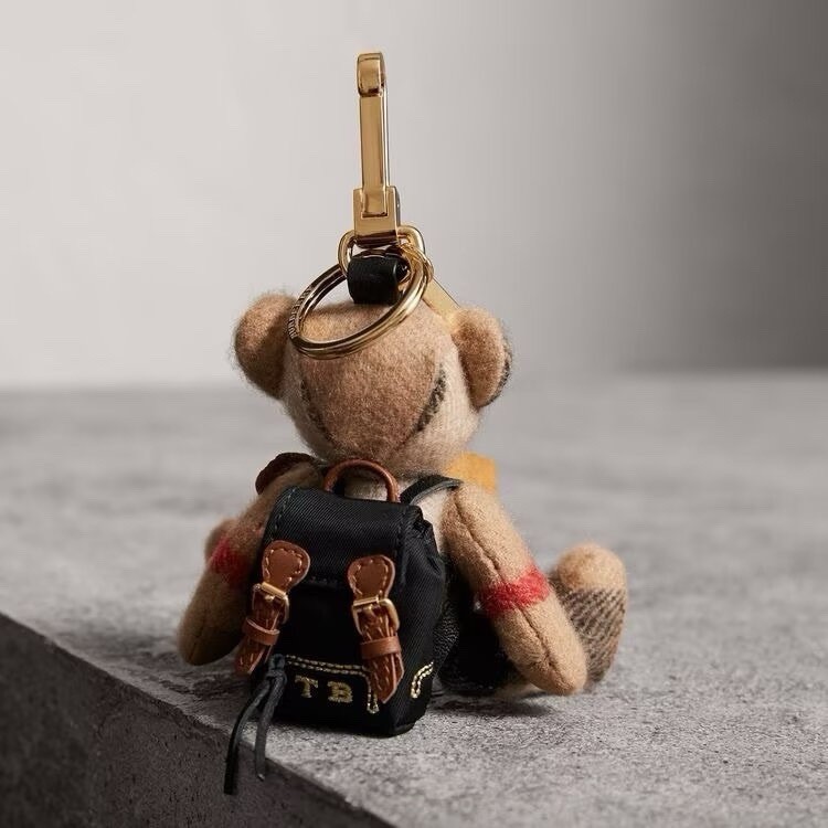 Burberry Thomas Bear With Backpack Cashmere Keychain Holiday Gift