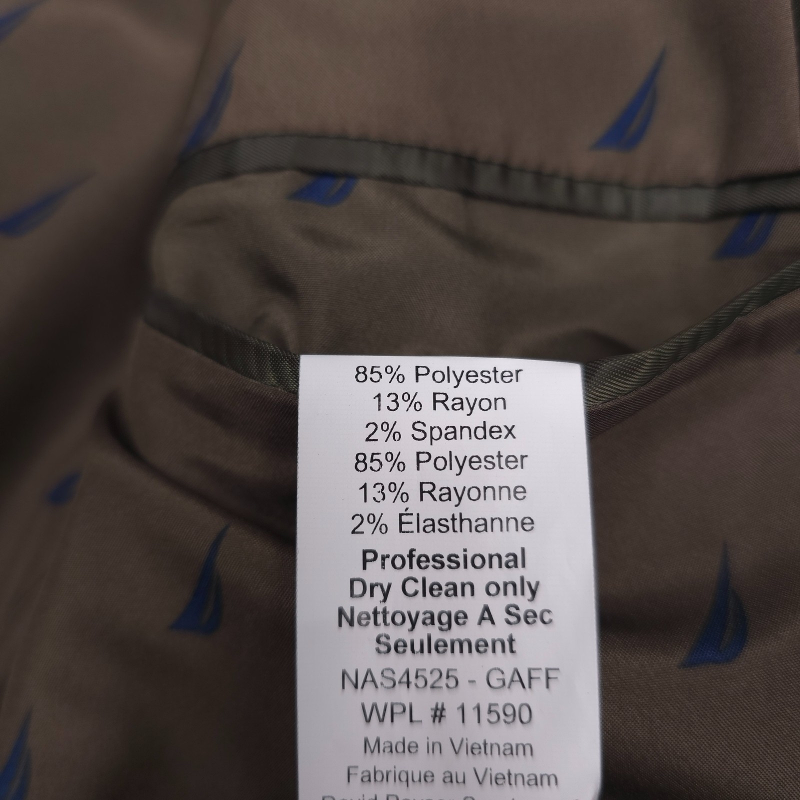 Nautica Gaff Suit Mens 38S X 32 Modern Fit Mint Green Two-Piece Nested