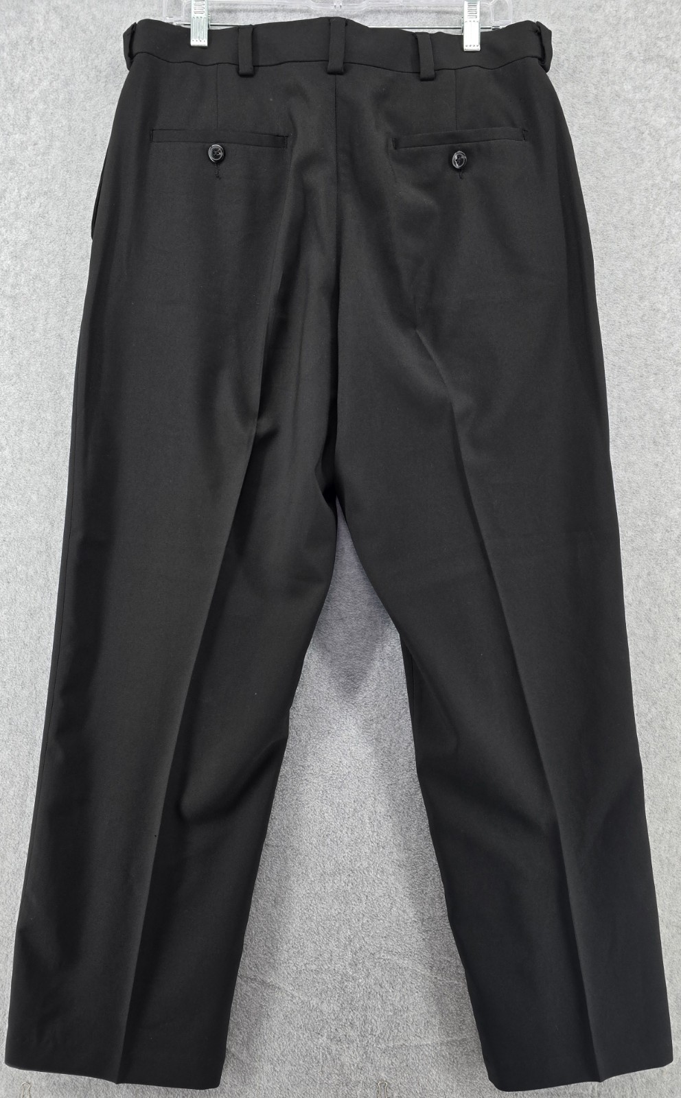 2 Pair Haggar Classic Fit Dress Pants 34×29 Black Gray Expandable Waist Flat