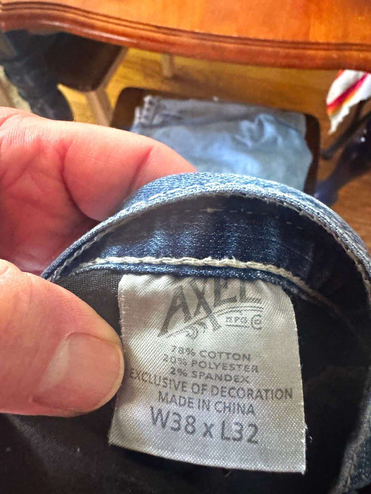 Axel Men’s Bootcut Blue Denim Jeans Regular Fit Mid Rise Stretch 5-Pocket