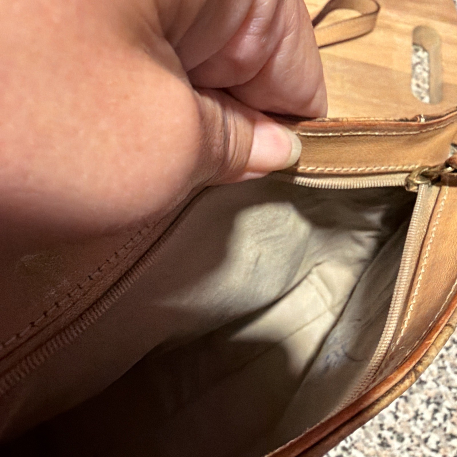 Small Brahmin Crossbody Tan And Brown Oak Leaf