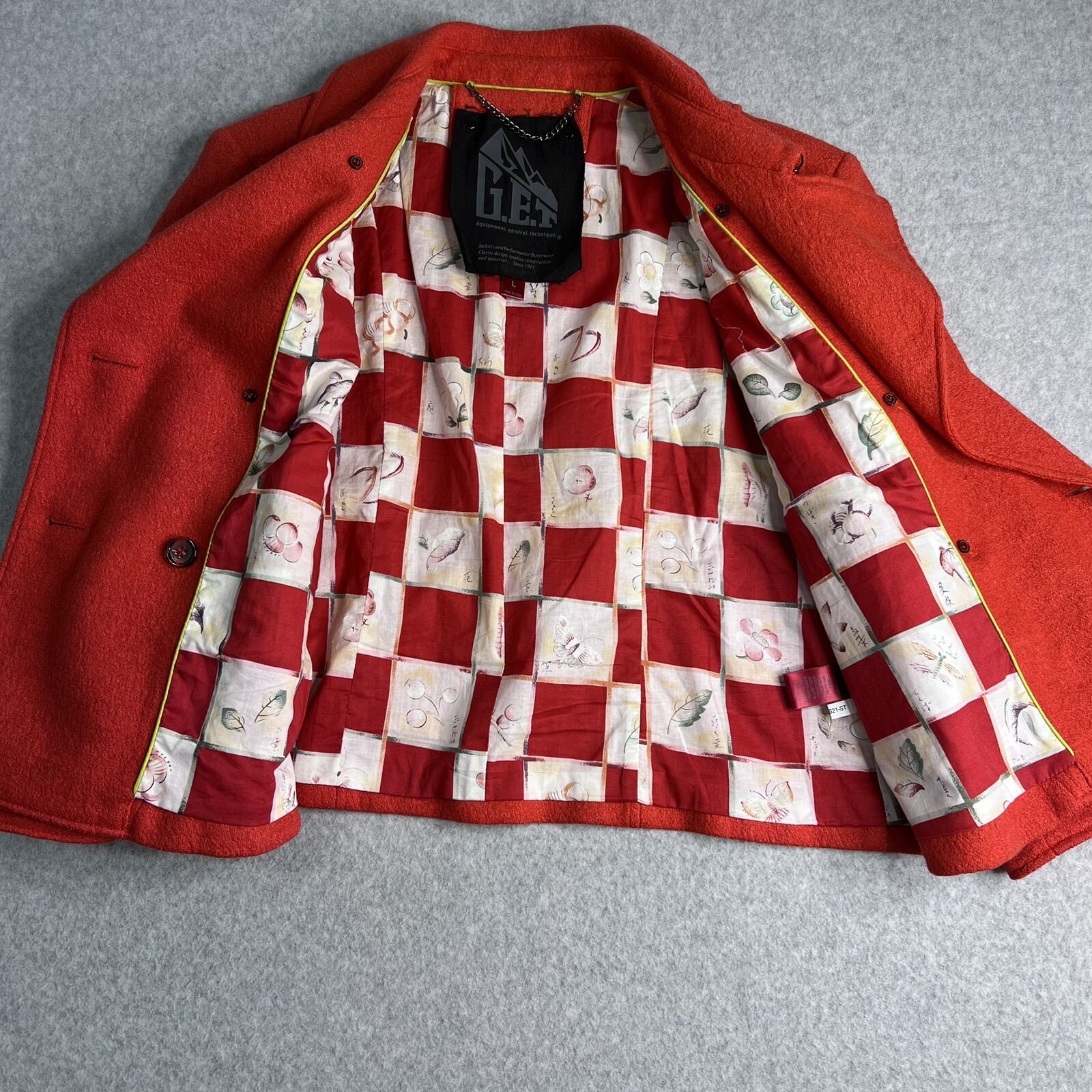 G.E.T General Equipment Technique Jacket Women’s L Double Breasted Crop Blazer
