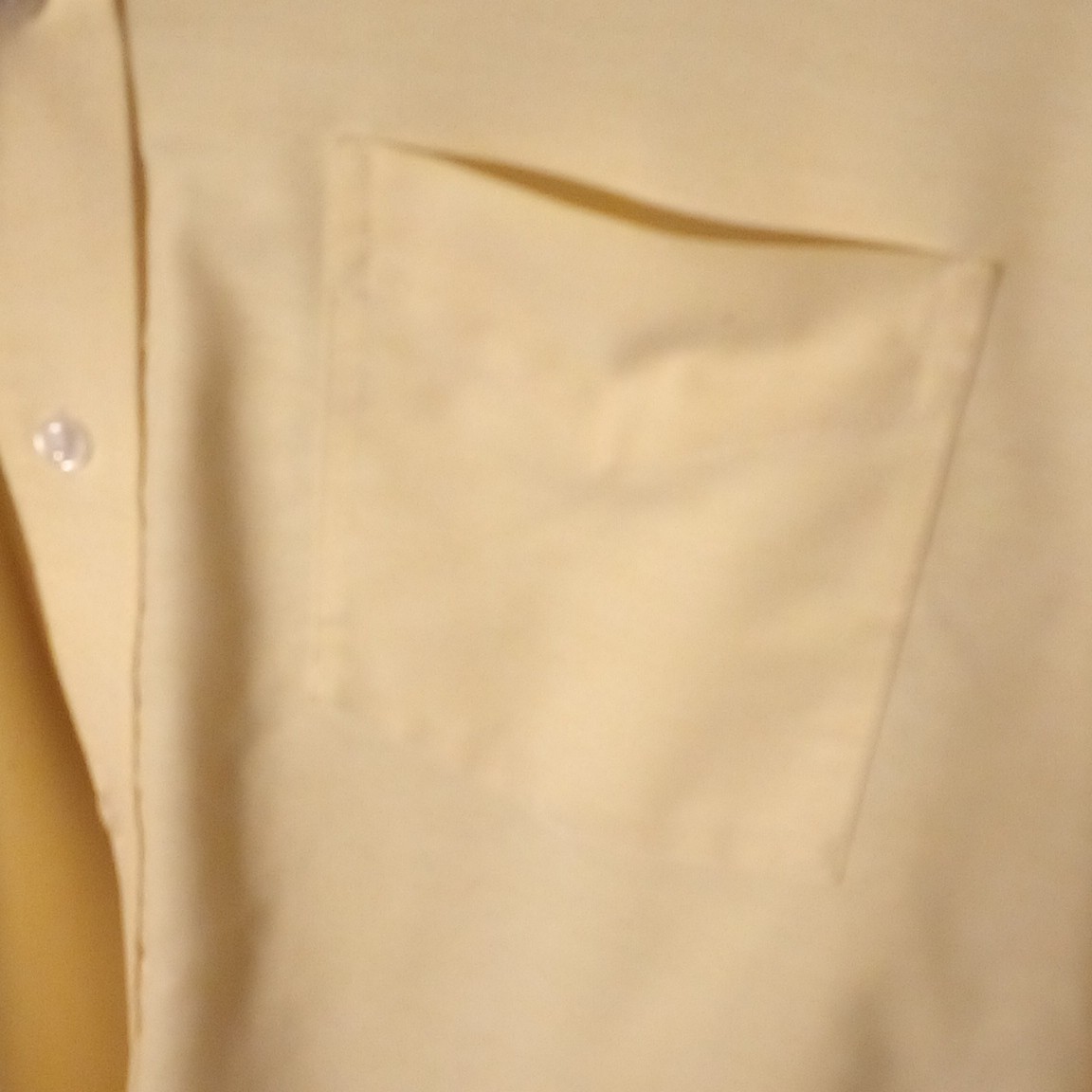 Stafford Essentials Men’s 15.5 34/35 Yellow Solid Oxford Classic Fit Dress Shirt