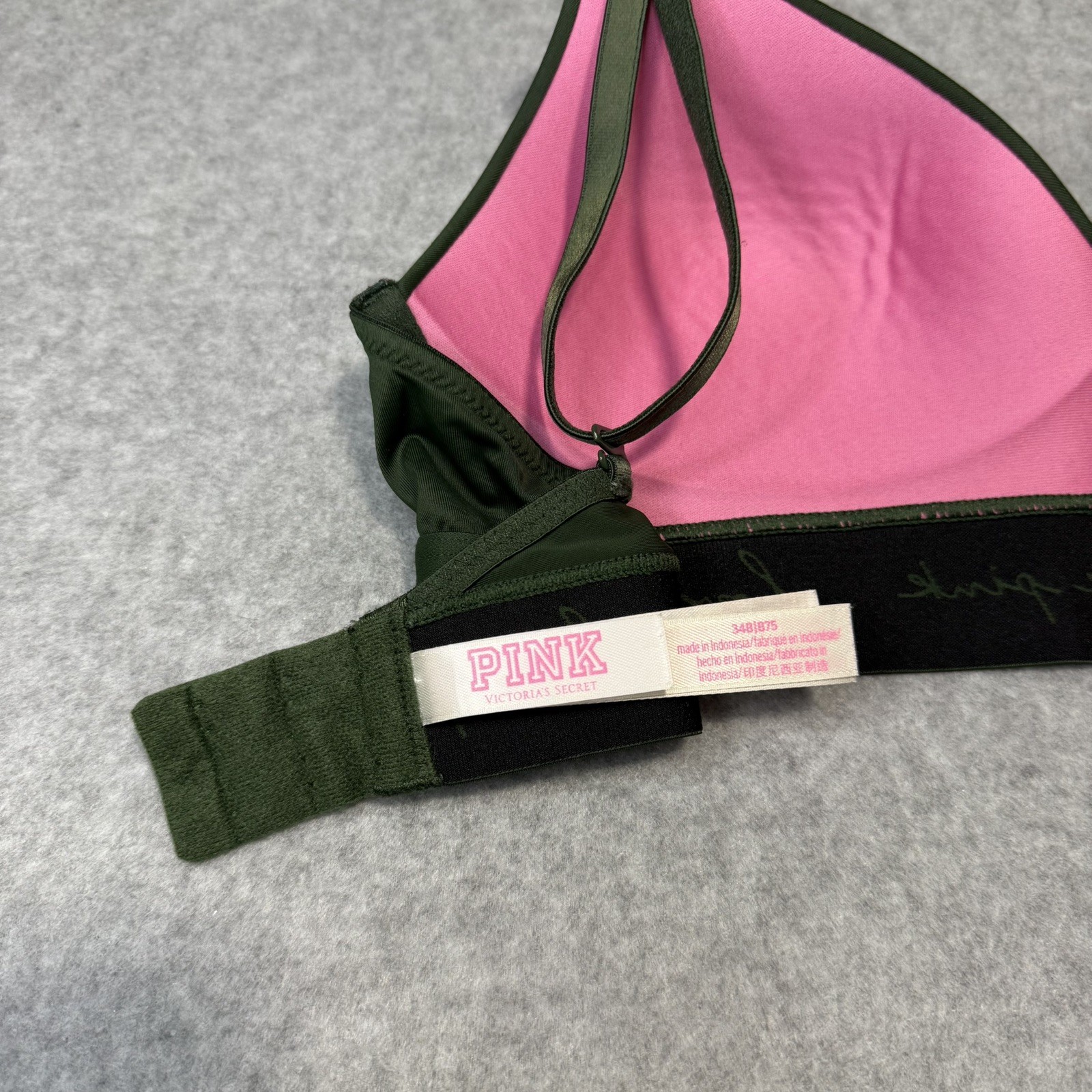 Victoria Secret Pink 34B Wear Everywhere Push Up Bra Wireless Green