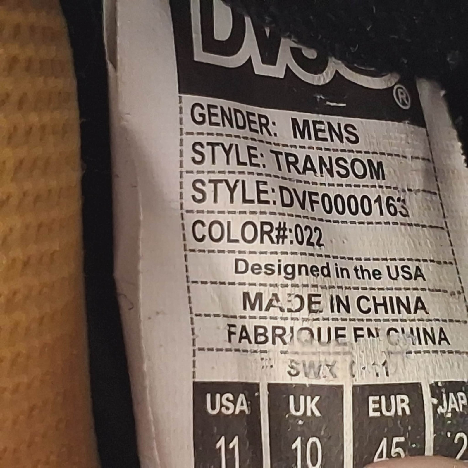 DVS Gray Skate Shoes Mens Size 11 Style Transom DVF0000163 EXCELLENT