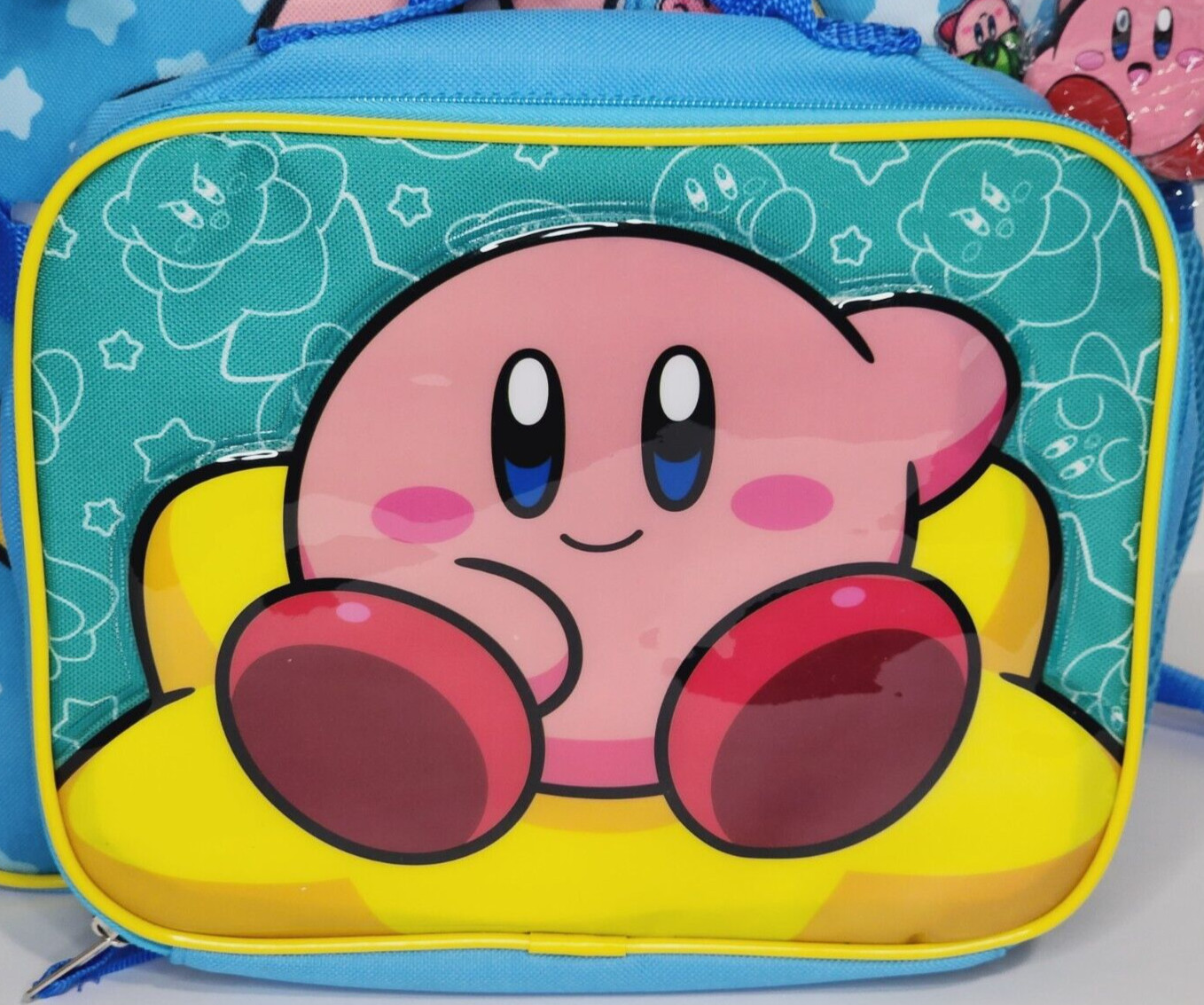 Nintendo Kirby 5-Piece Backpack Set Lunch Bag Supply Case Carabiner BRAND NEW