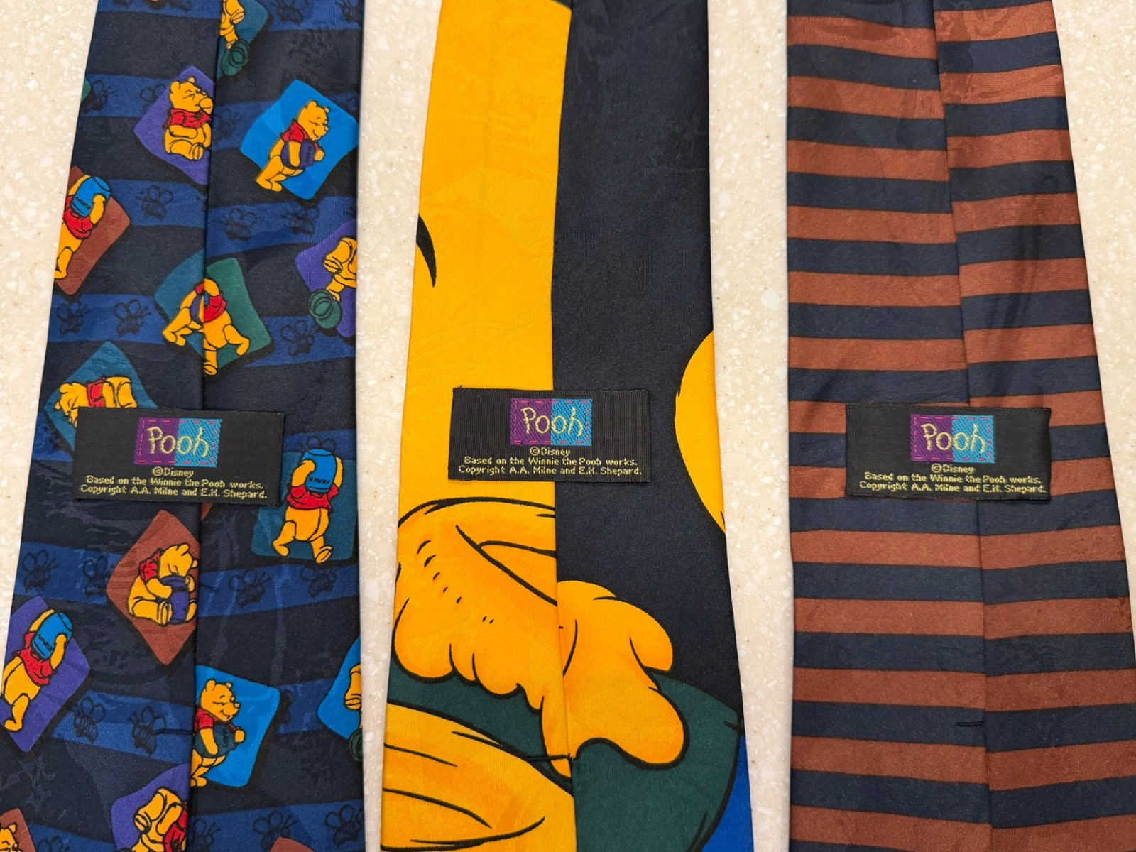3 Vintage Ties featuring Winnie the Pooh from a Teacher’s Tie Collection
