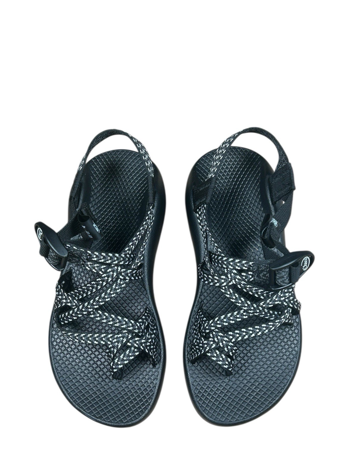 Chaco Women’s Z/2 Classic Sandals Black White Webbing Adjustable Strap Size 7
