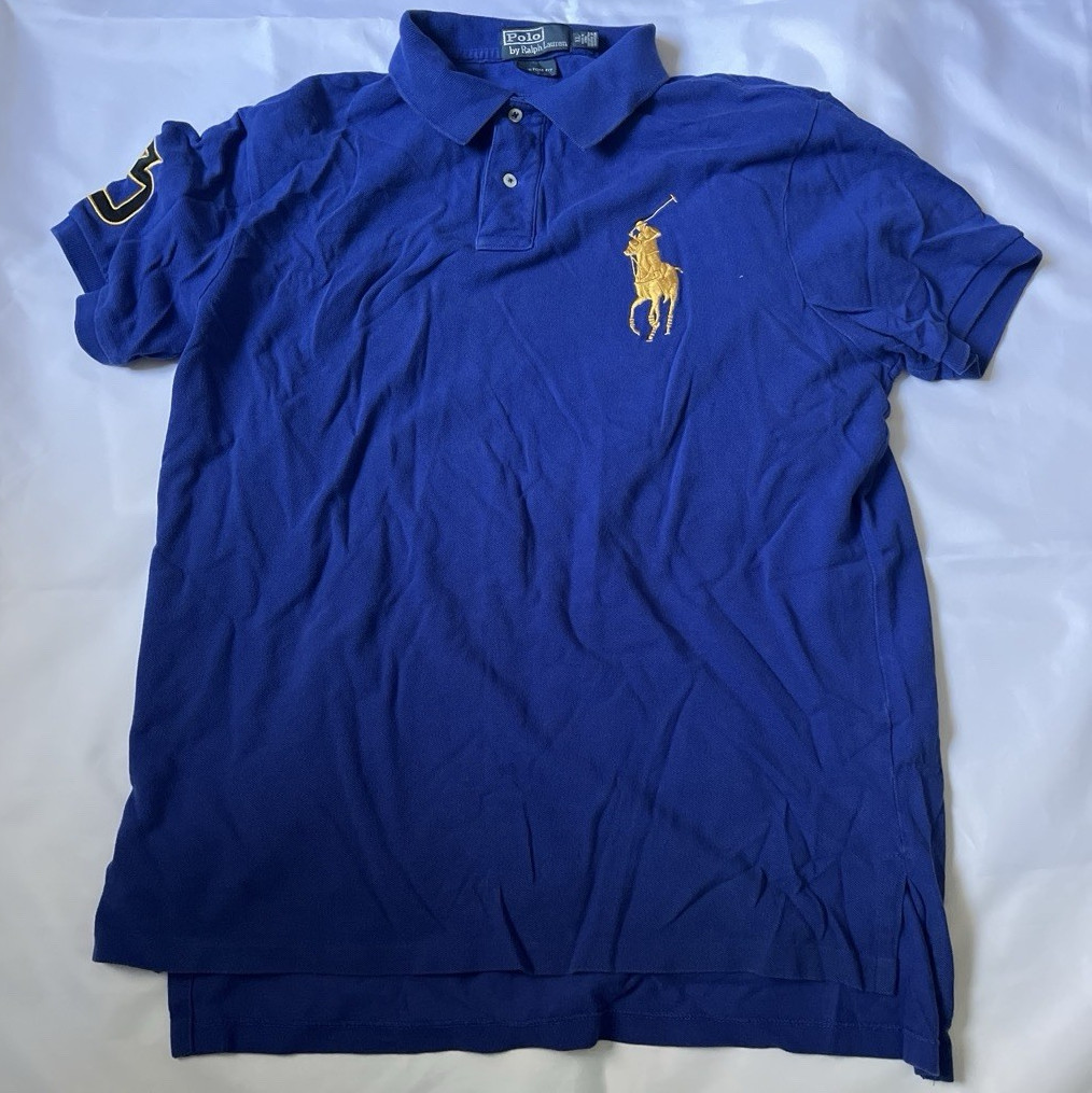 Polo Ralph Lauren Big Pony Men’s XL Custom Fit Blue Short Sleeve Polo Shirt