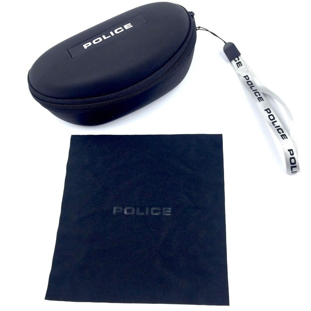 Police SPLC64J White Sunglasses Blue Mirror Lens Unisex Used