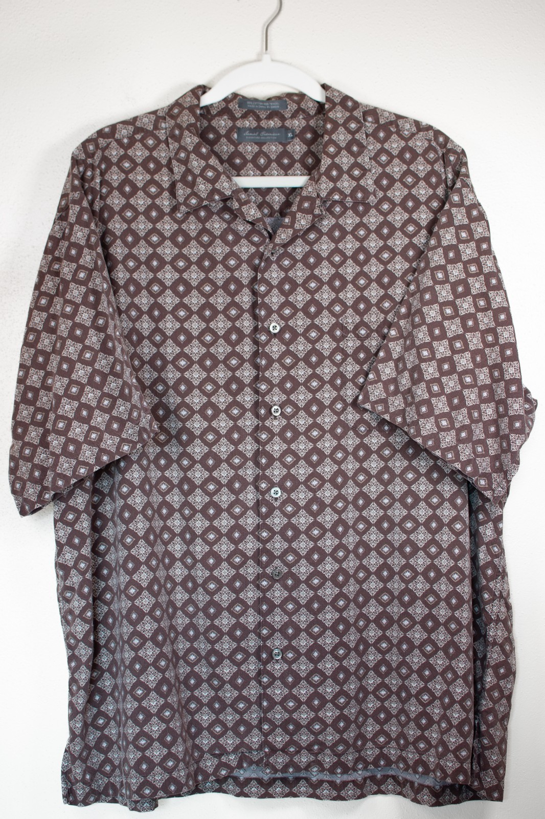Daniel Cremieux Signature Camp Shirt Men’s XL Brown Geometric Print Resort