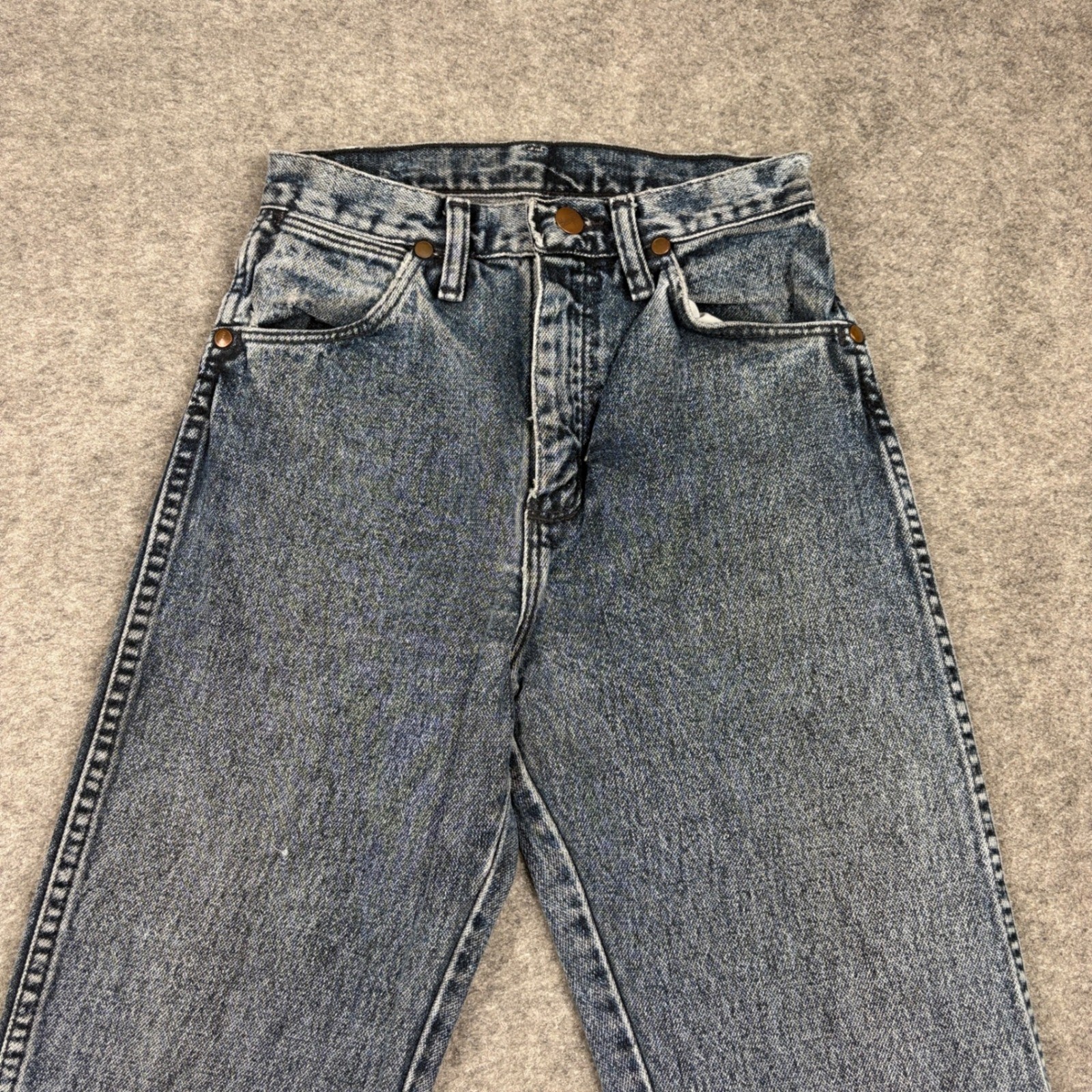 Wrangler Jeans Womens 7×34 Blue Acid Wash High Rise Straight Leg USA 90s 14MWZNF